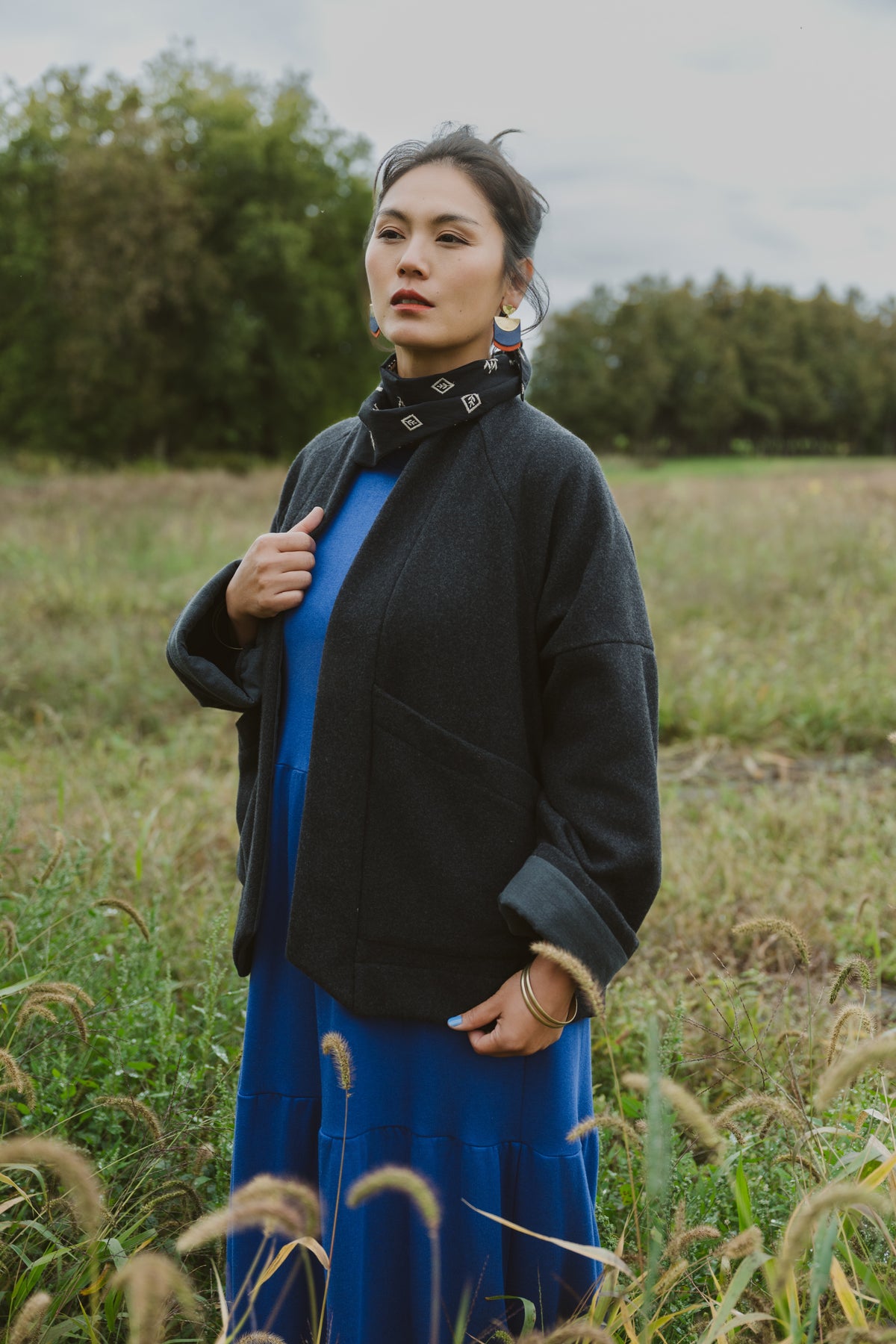 Veste Thuya -laine charbon