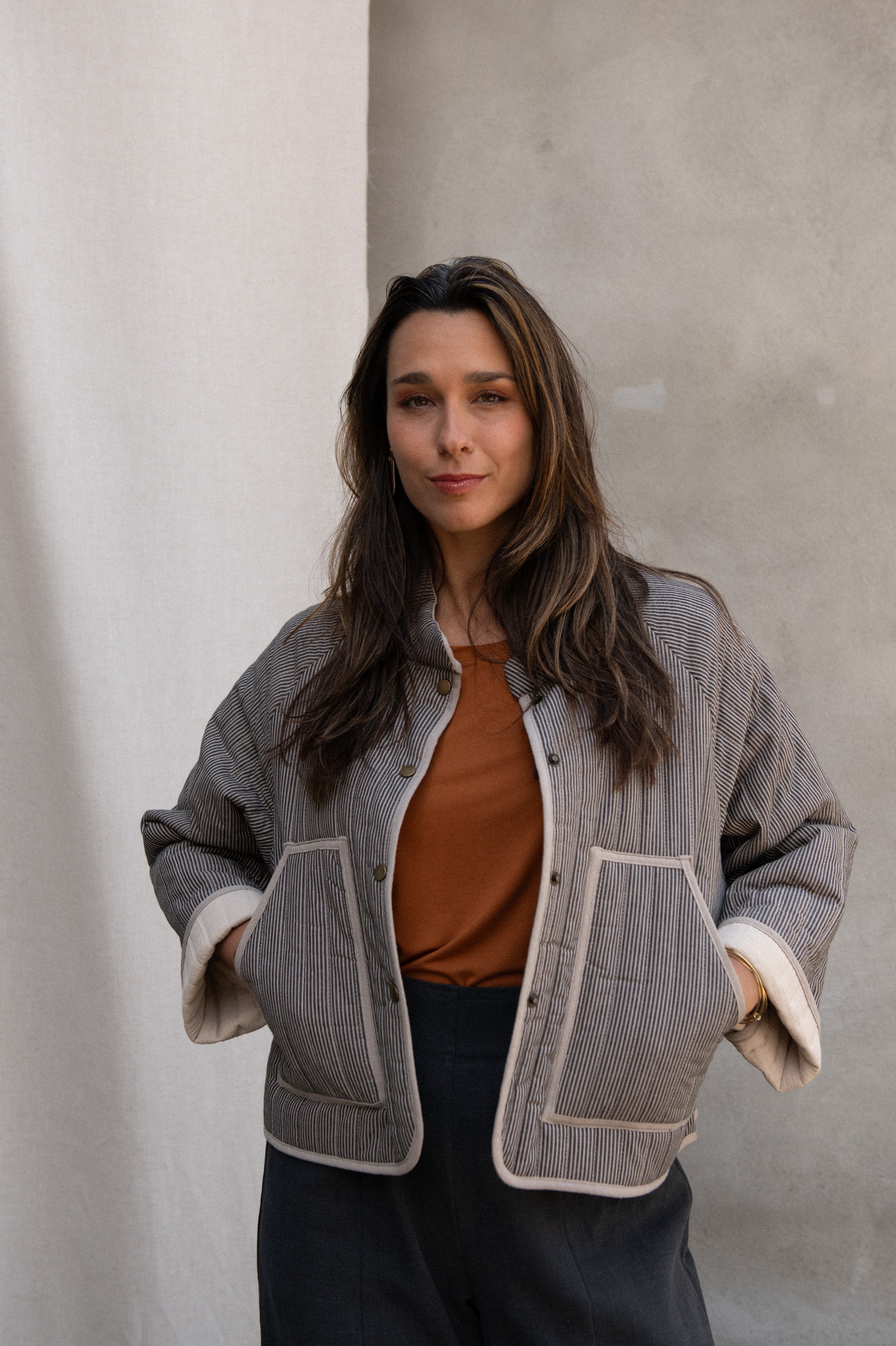 Veste Artemisia rayures taupes