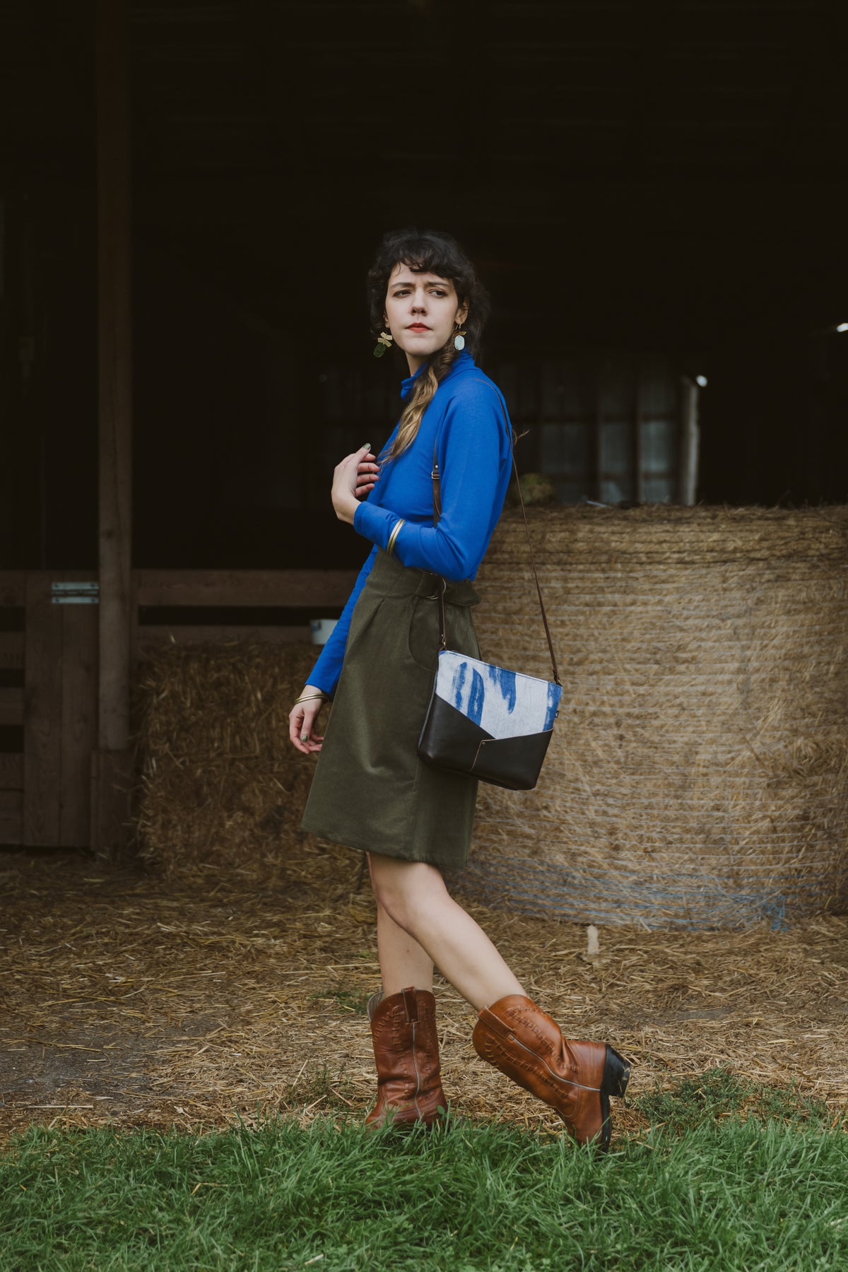 Col roulé raglan ORIS - Cobalt
