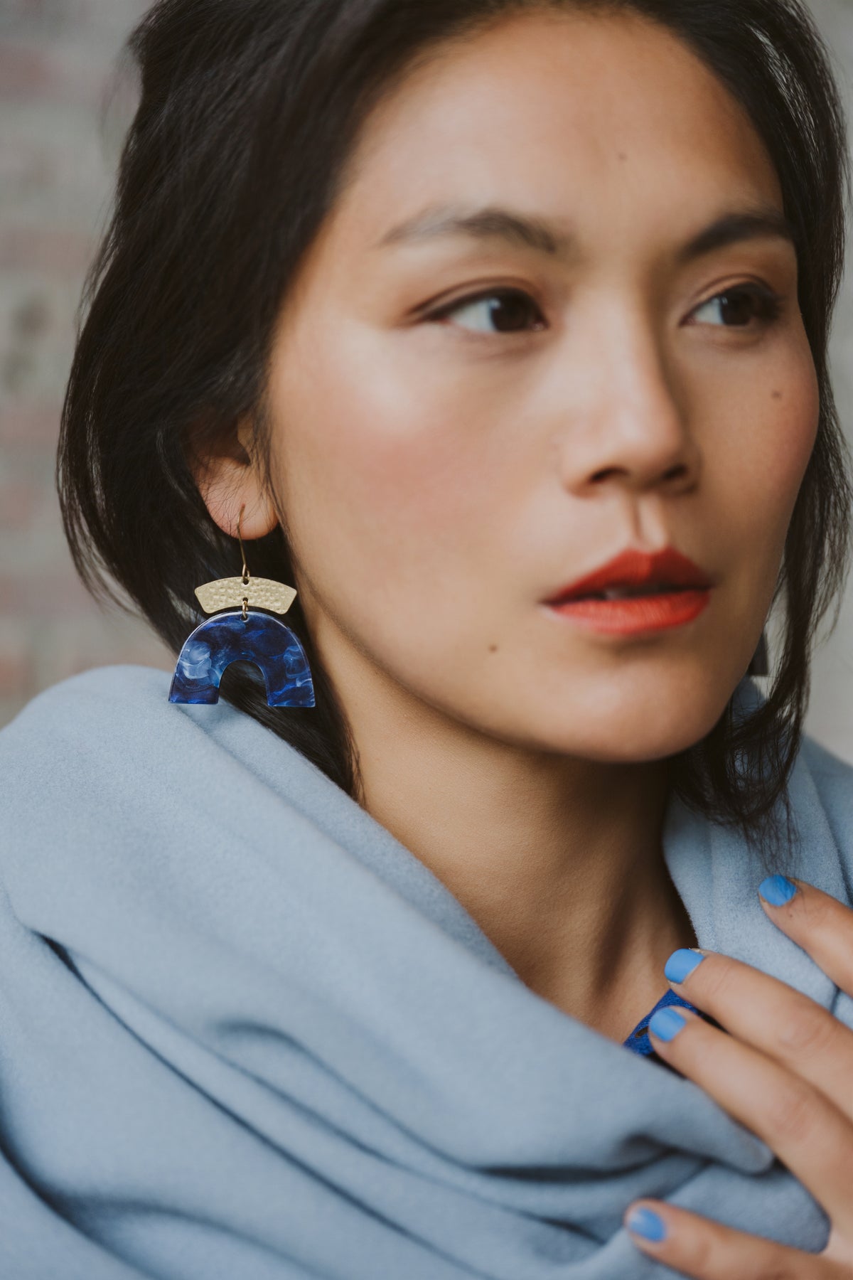 Foulard / Châle Bleu fumé