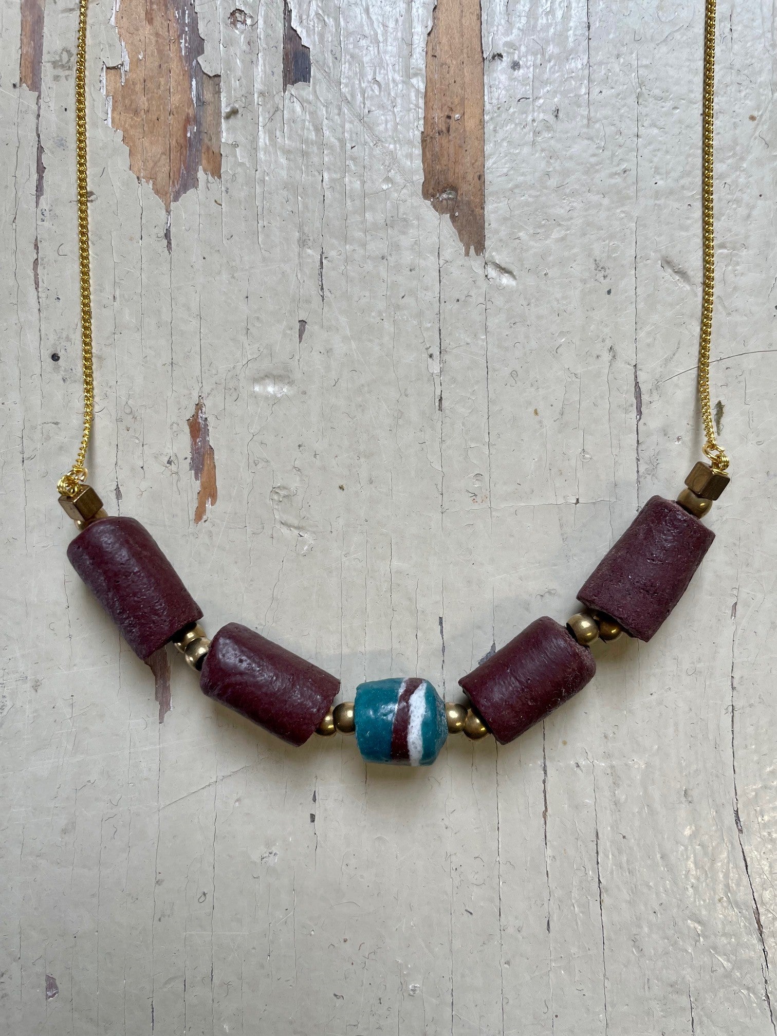 Collier Madina - Bordeaux et teal - KAZAK