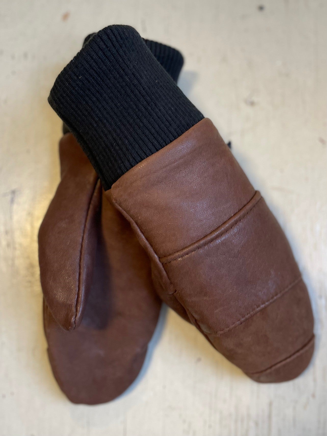 Mitaines Lhasa - Cannelle / cuir recyclés - KAZAK