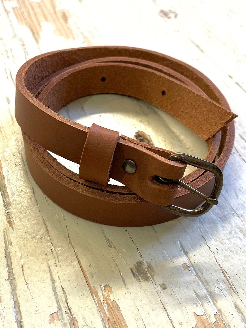 Ceinture Uno Caramel 3/4" en cuir de tannage végétal - KAZAK -