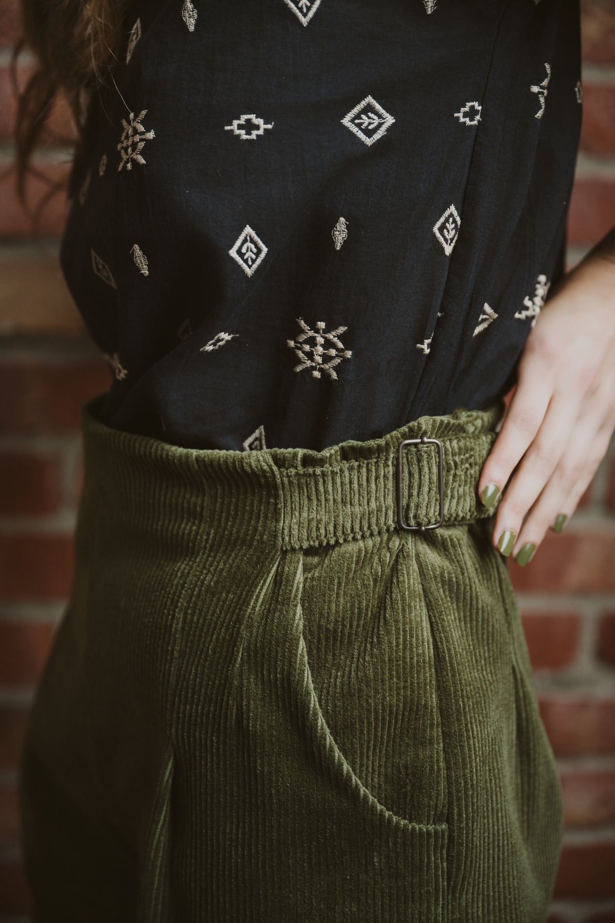 Pantalon Pimbina -Corduroy Olive