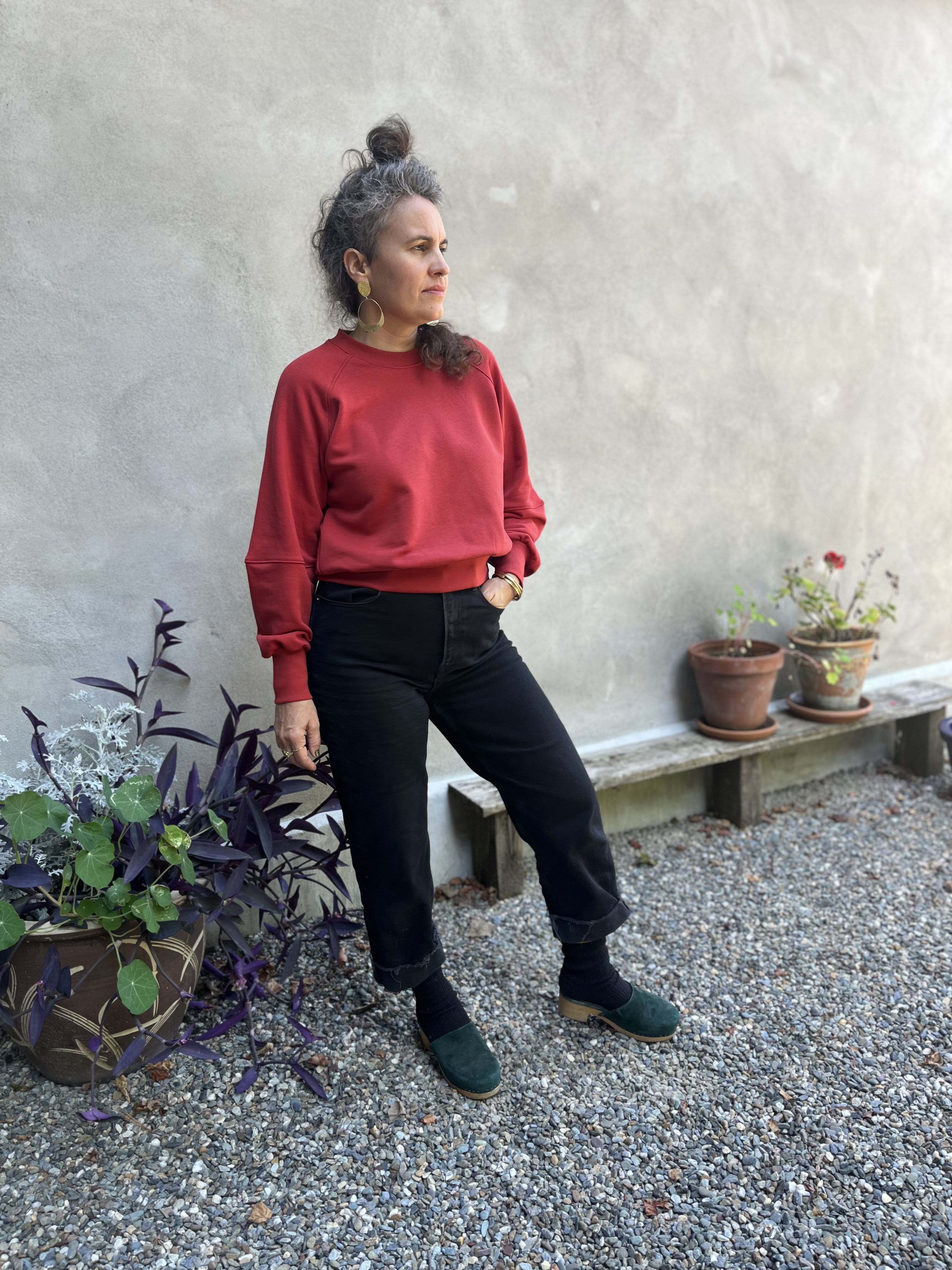 Crewneck MARILOU Brique-coton biologique & polyester recyclé