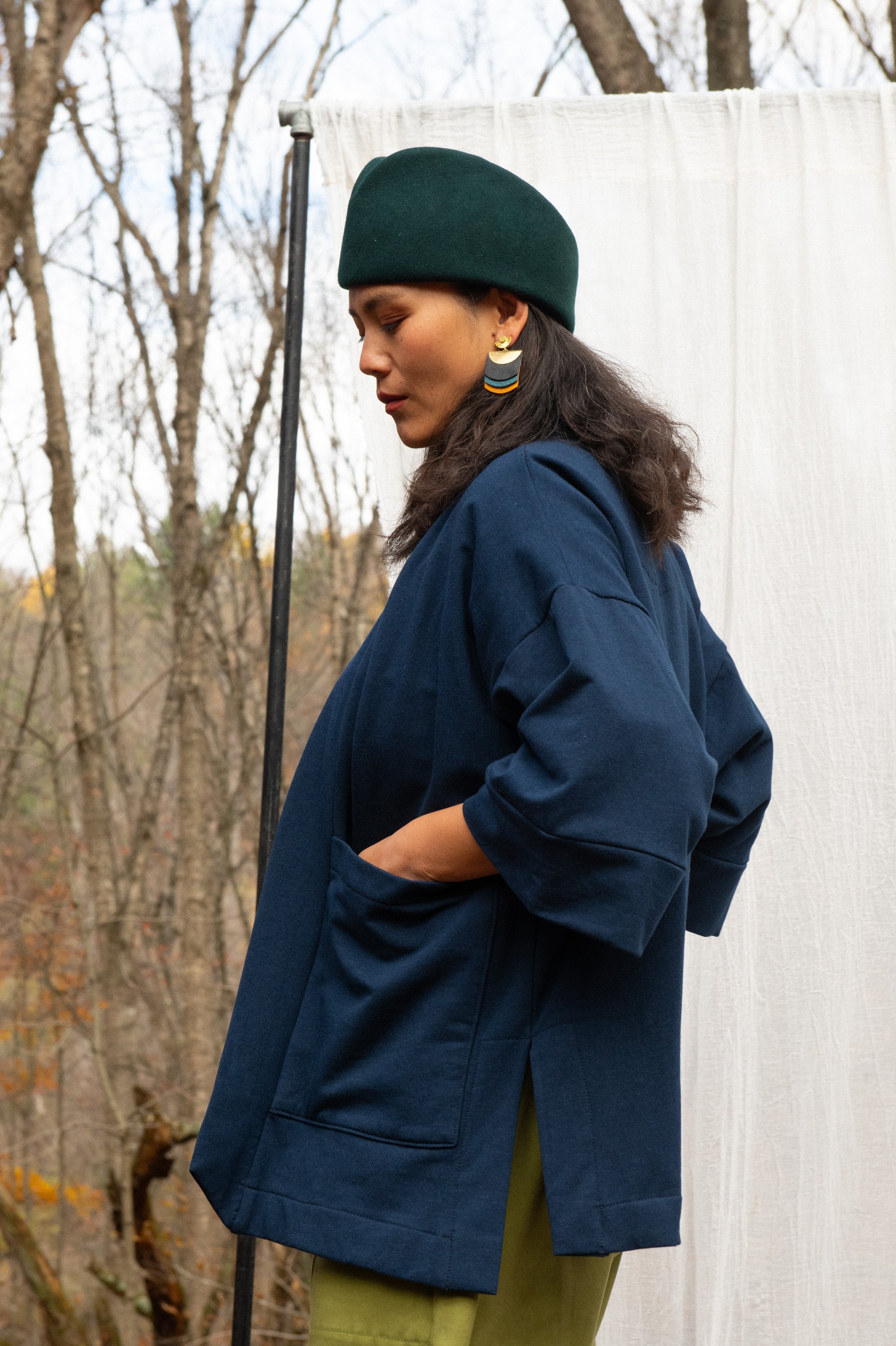 Veste Kimono CYDONIA MARINE -bambou & coton OEKOTEX