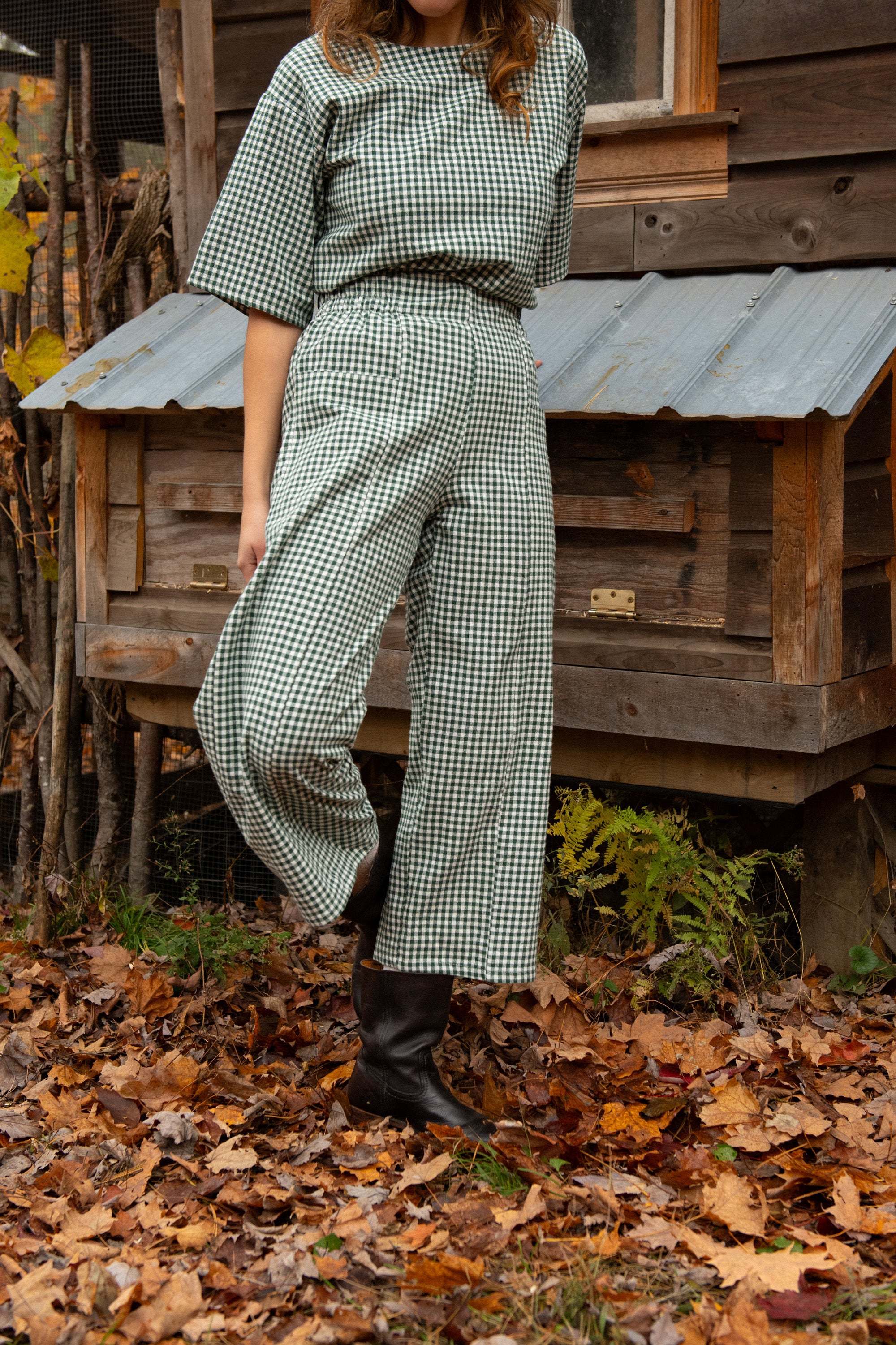 Pantalon Oléa Vichy forêt -Coton biologique