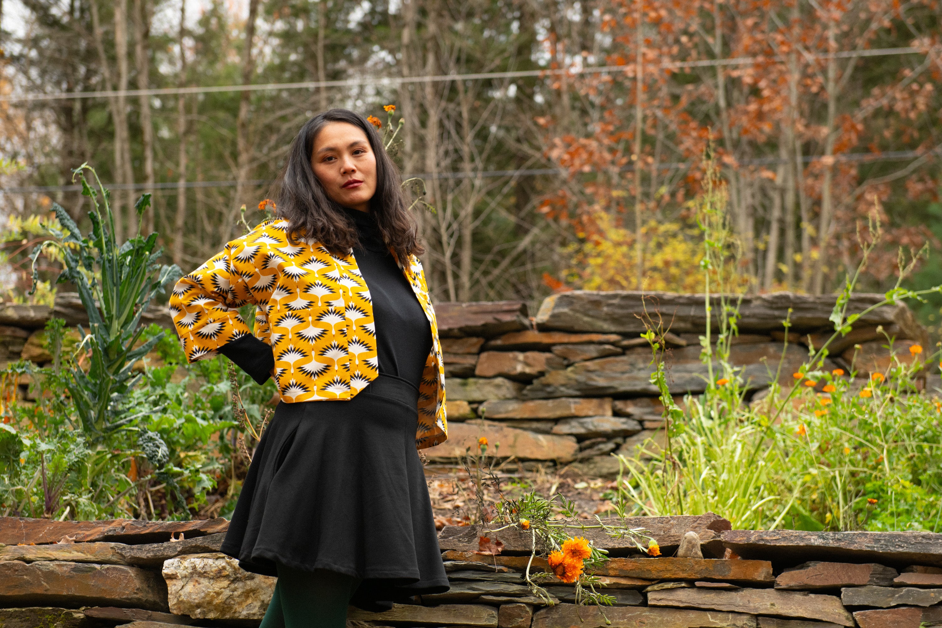 Veste Magnolia- Grue -corduroy fin biologique