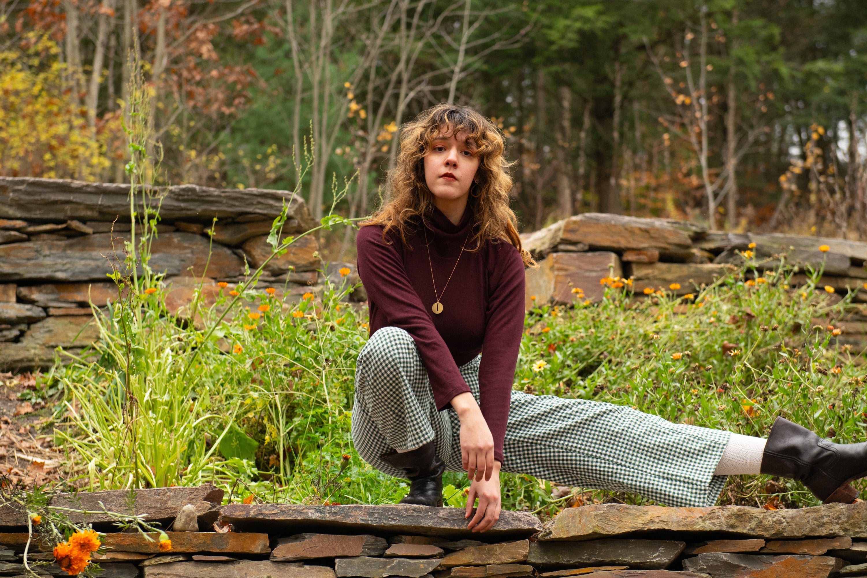 Pantalon Oléa Vichy forêt -Coton biologique