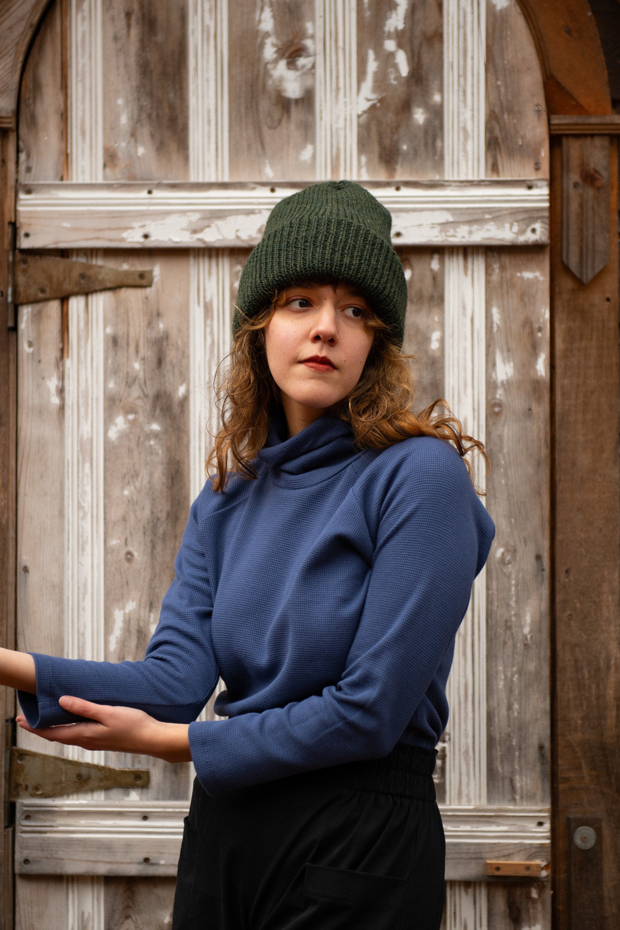 Col roulé raglan ORIS - INDIGO 100 % Coton certifié Oeko-tex