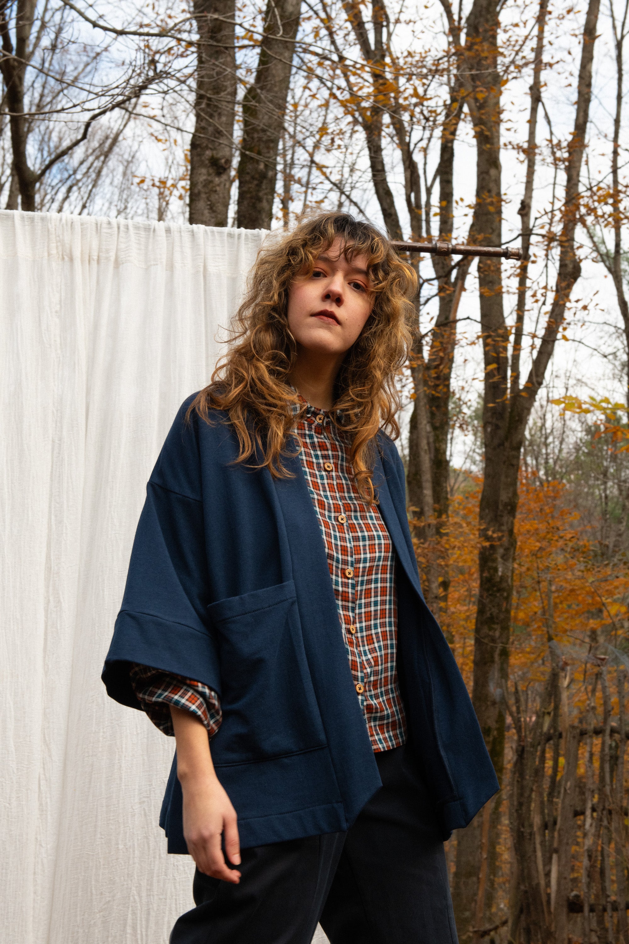 Veste Kimono CYDONIA MARINE -bambou & coton OEKOTEX