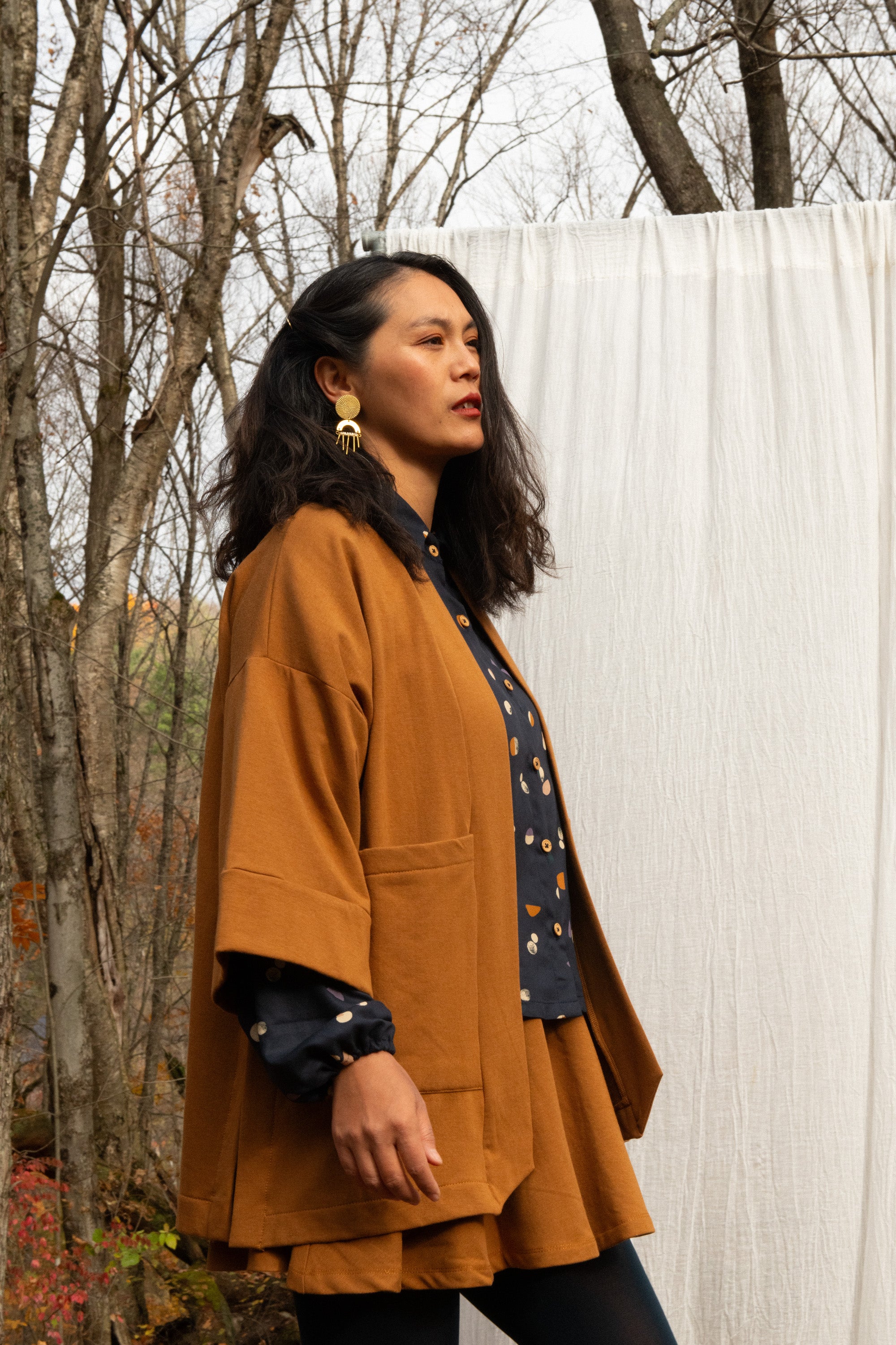 Veste Kimono CYDONIA TECK -bambou & coton OEKOTEX