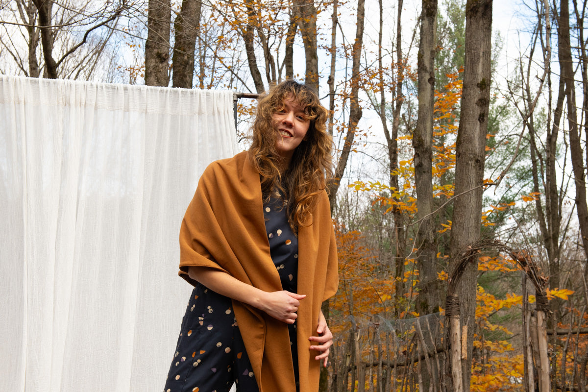 Foulard triangle Teck en bambou et coton bio