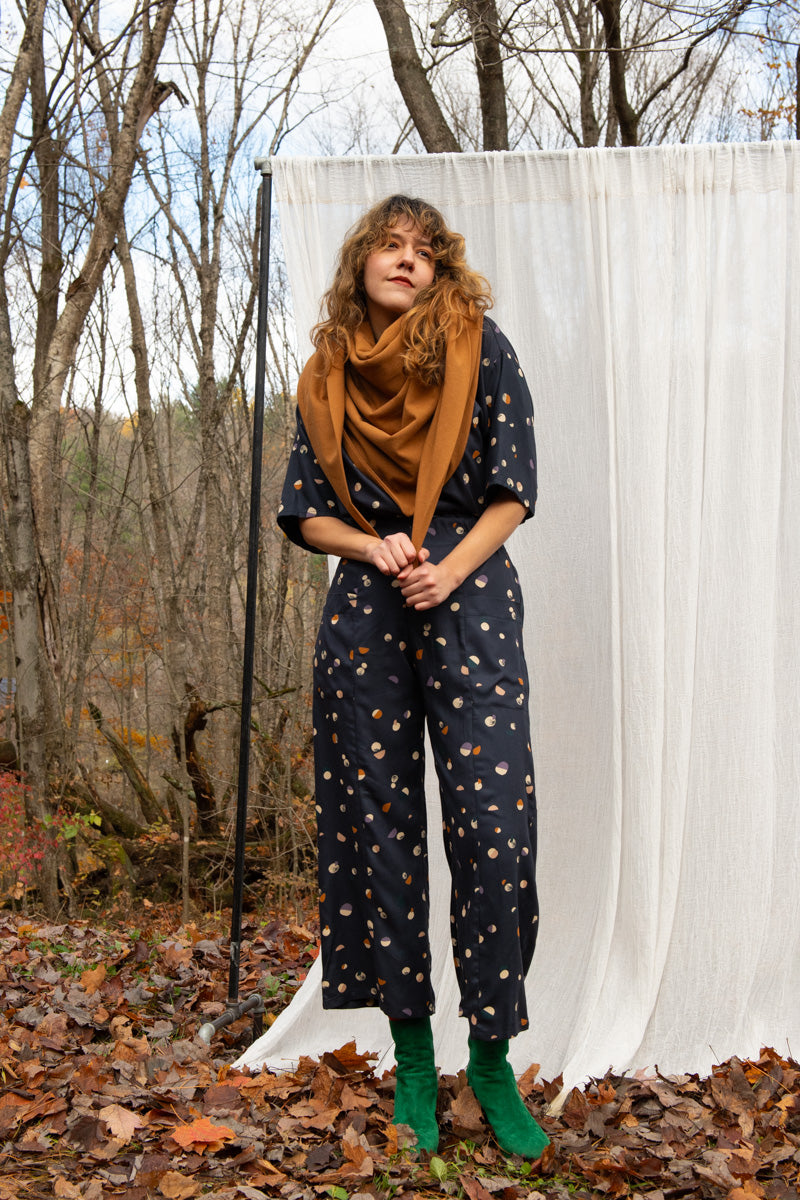 Foulard triangle Teck en bambou et coton bio