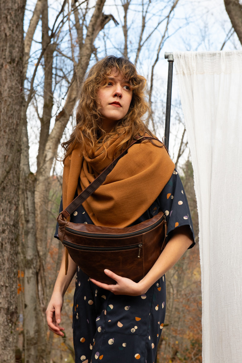 Foulard triangle Teck en bambou et coton bio