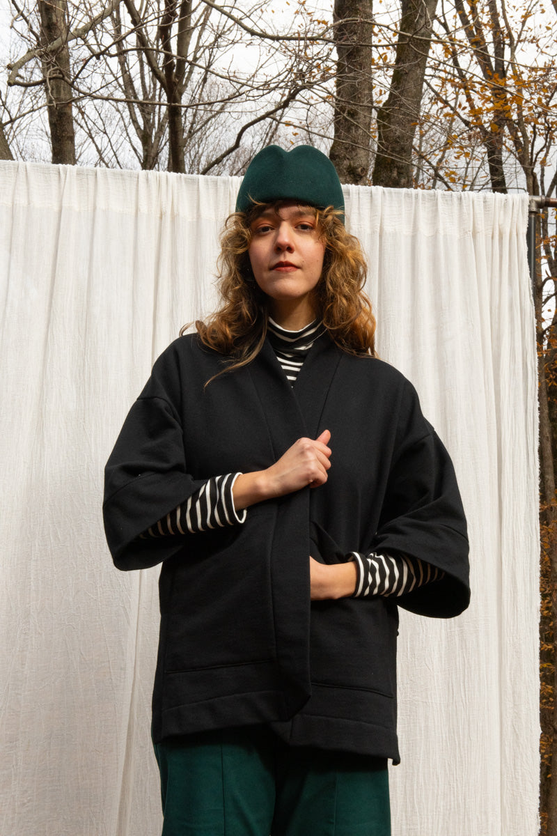 Veste Kimono CYDONIA NOIR - bambou et coton bio