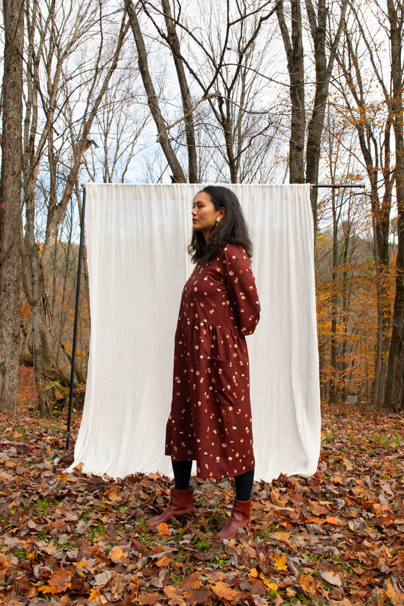 Robe Persea - Lunes Bordeaux Viscose Oekotex -