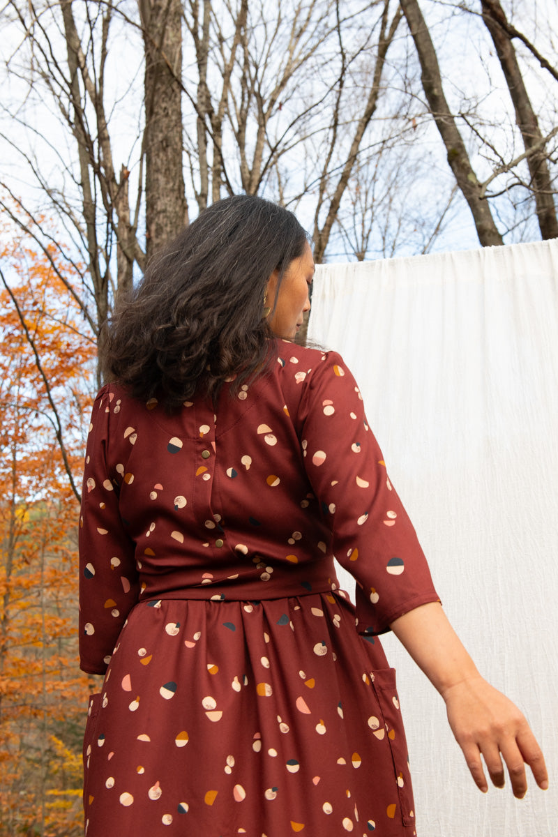 Robe Persea - Lunes Bordeaux Viscose Oekotex -