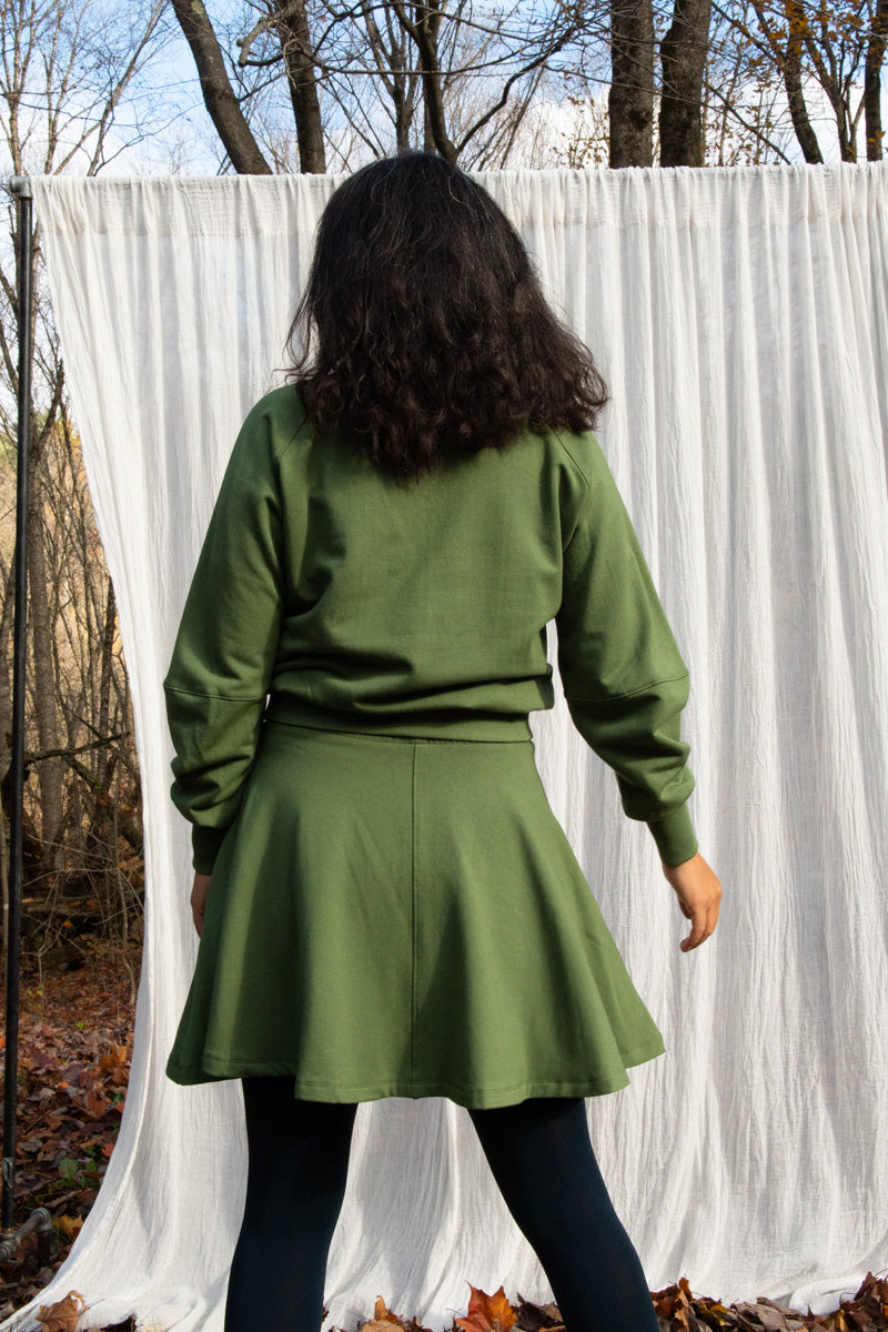 Crewneck MARILOU OLIVE-bambou et coton OEKOTEX