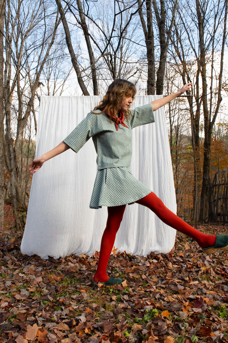 Jupe JUNIPER VIchy forêt-coton biologique