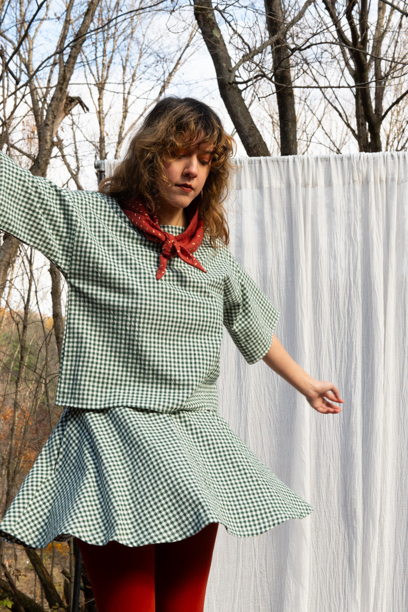 Jupe JUNIPER VIchy forêt-coton biologique