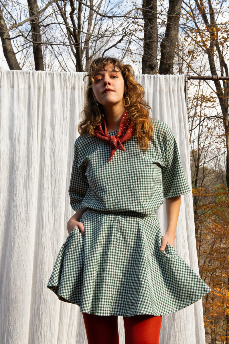 Jupe JUNIPER VIchy forêt-coton biologique