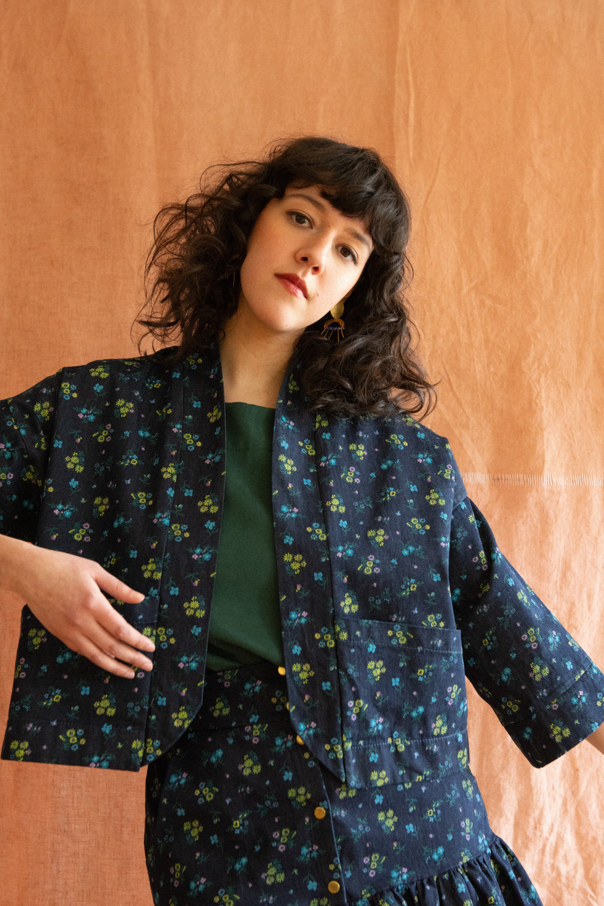 Jupe Campanule - Denim fleuri - KAZAK