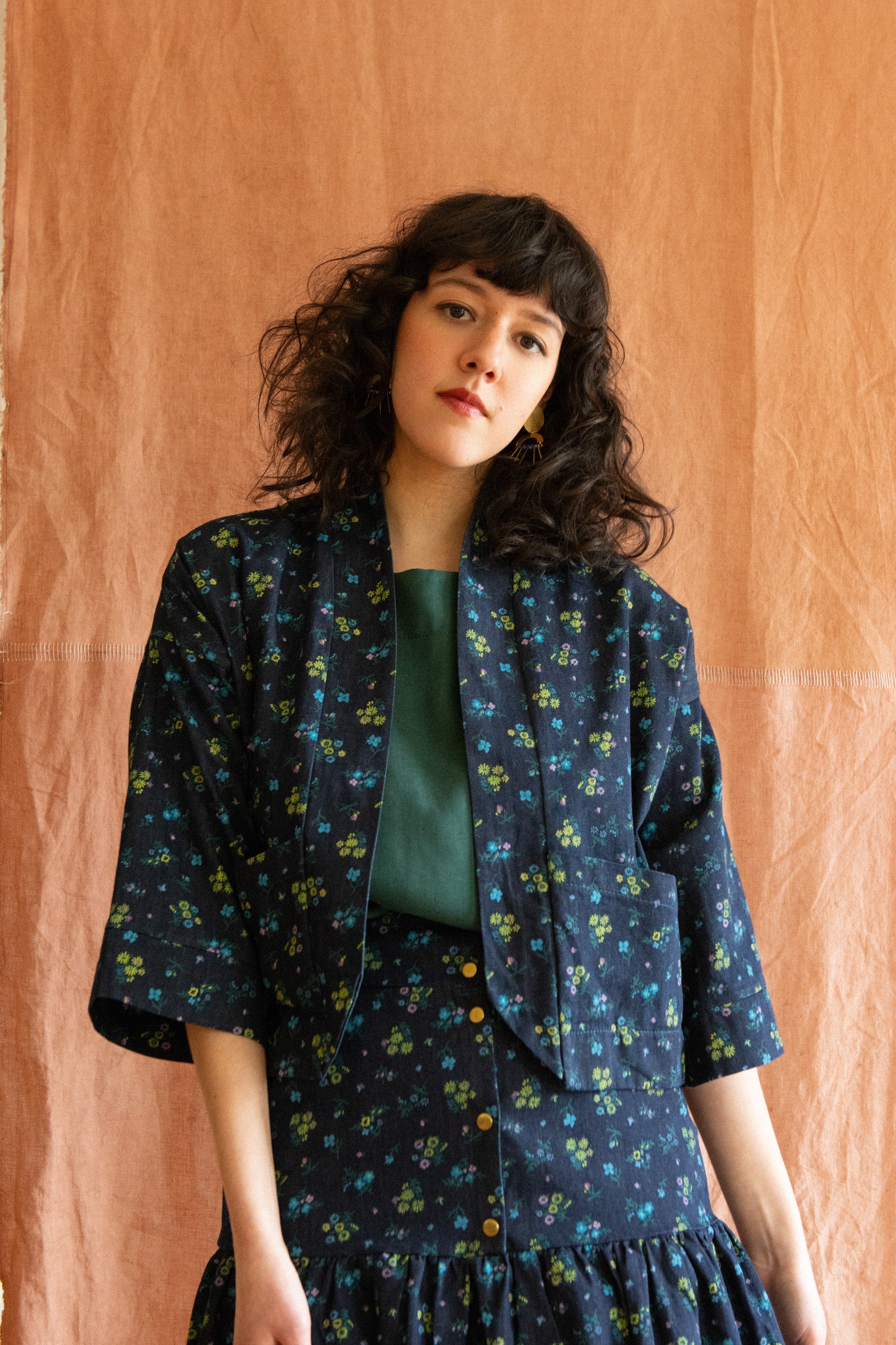 Jupe Campanule - Denim fleuri - KAZAK