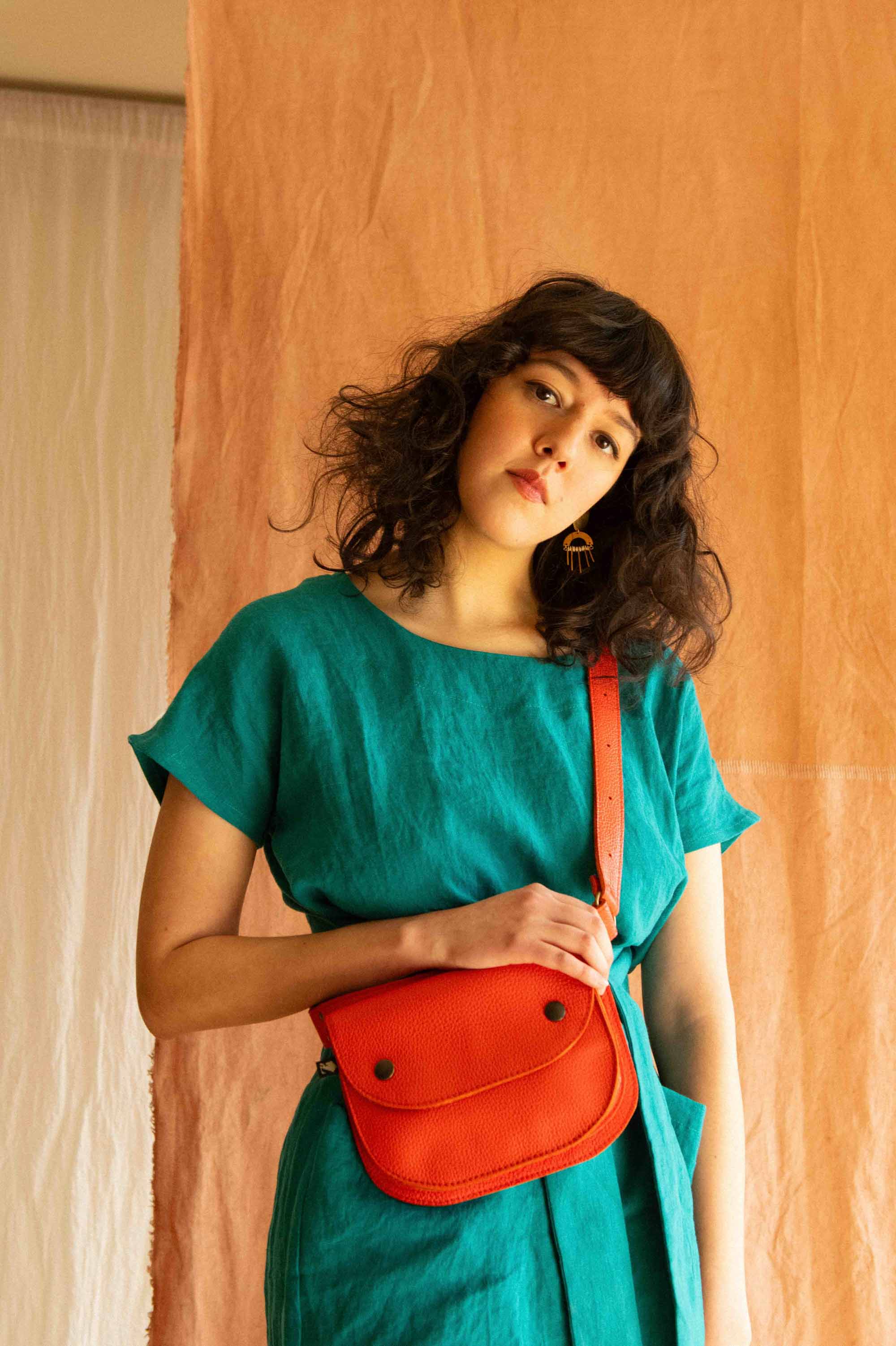 Ceinture pochette Amaru Corail en cuir recyclé - KAZAK