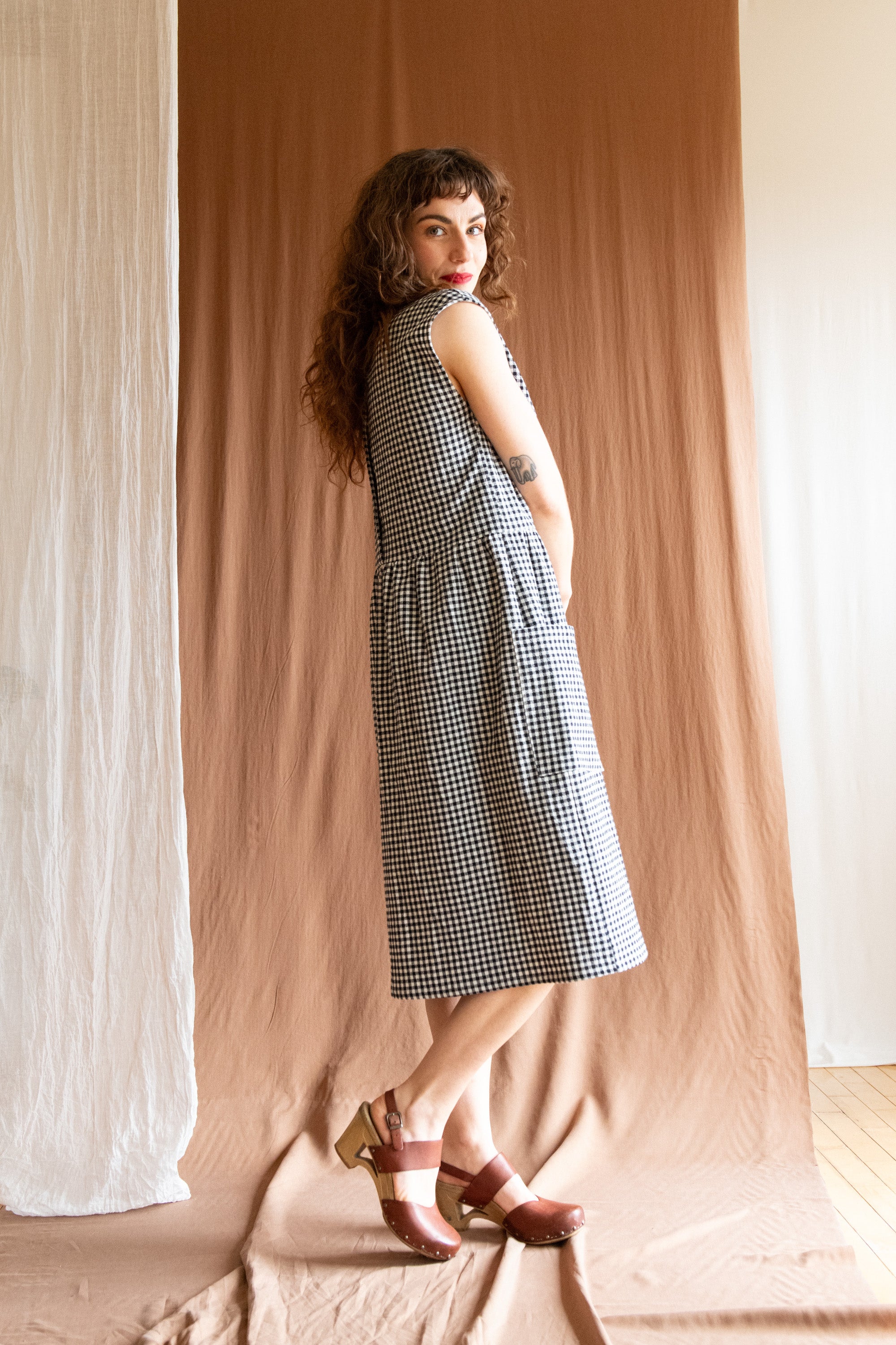 Robe Avellino - Vichy Noir & Blanc coton bio