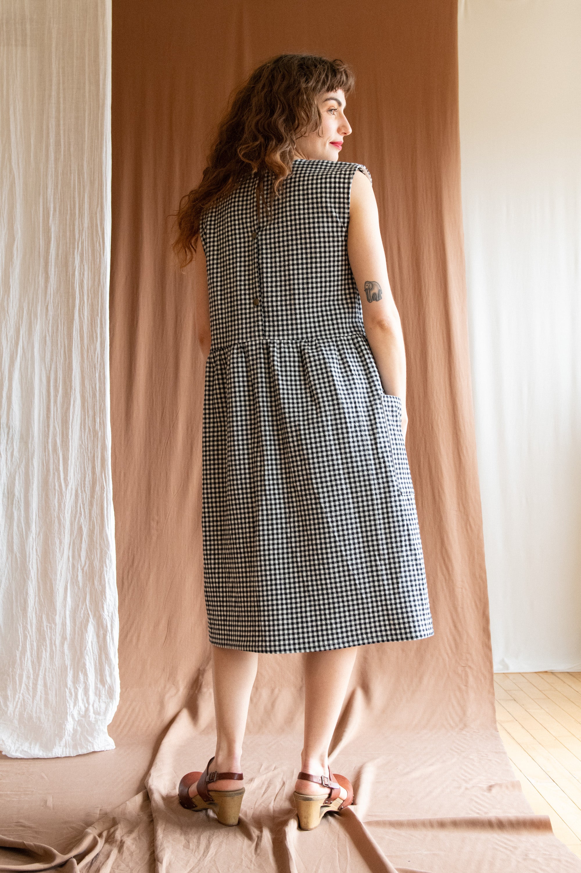Robe Avellino - Vichy Noir & Blanc coton bio