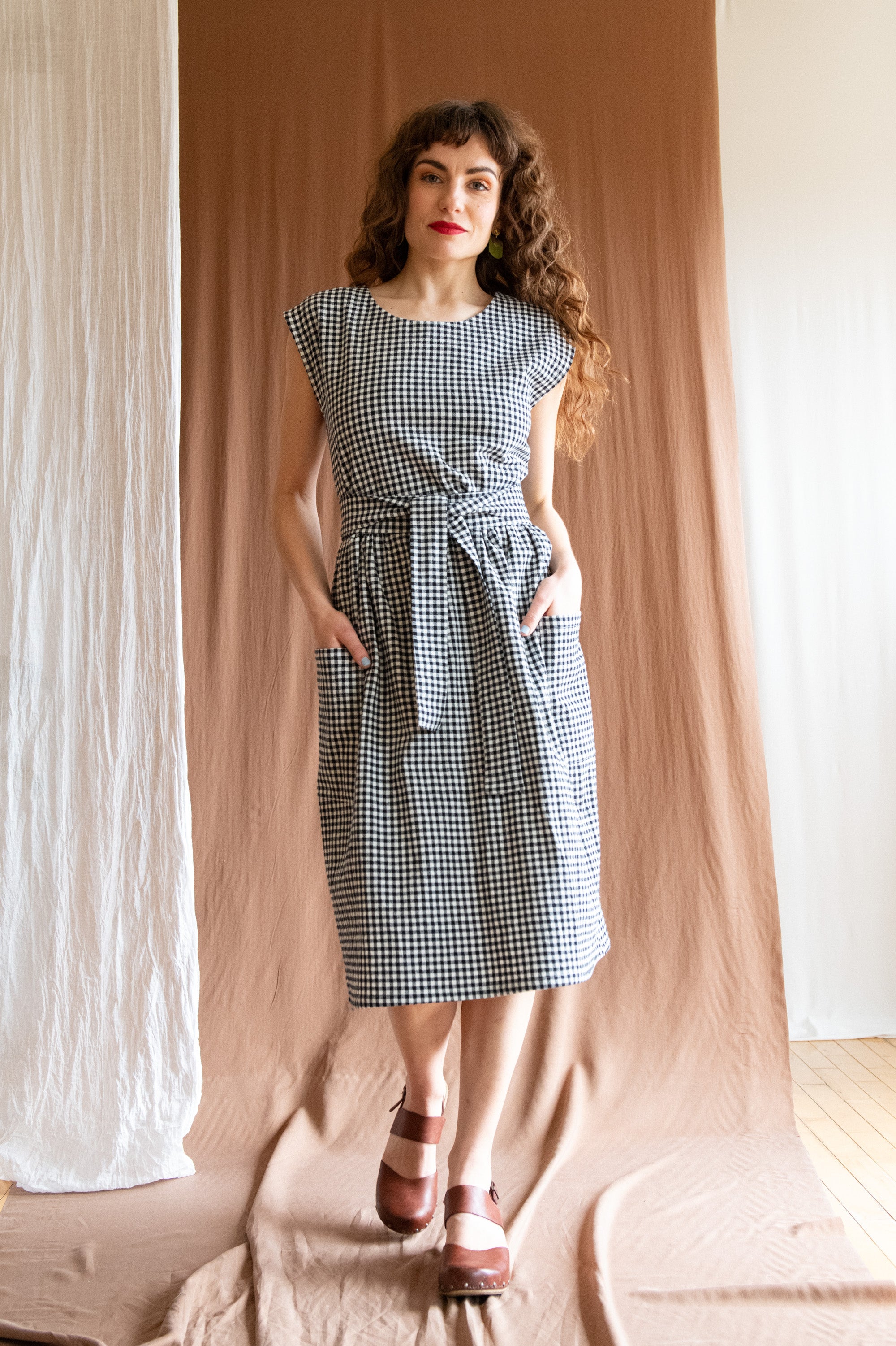 Robe Avellino - Vichy Noir & Blanc coton bio