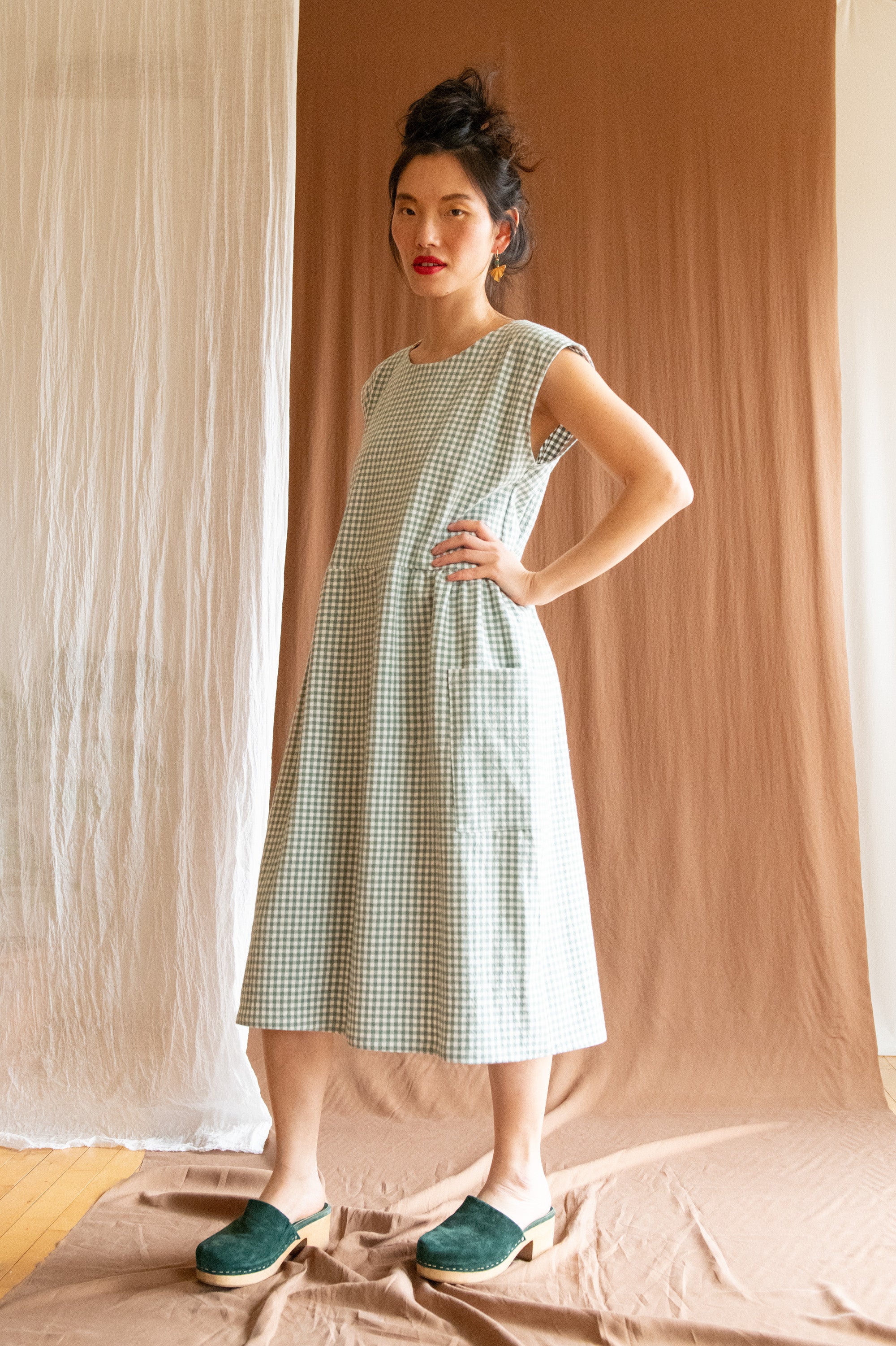 Robe Avellino - Vichy Sauge & Crème coton bio