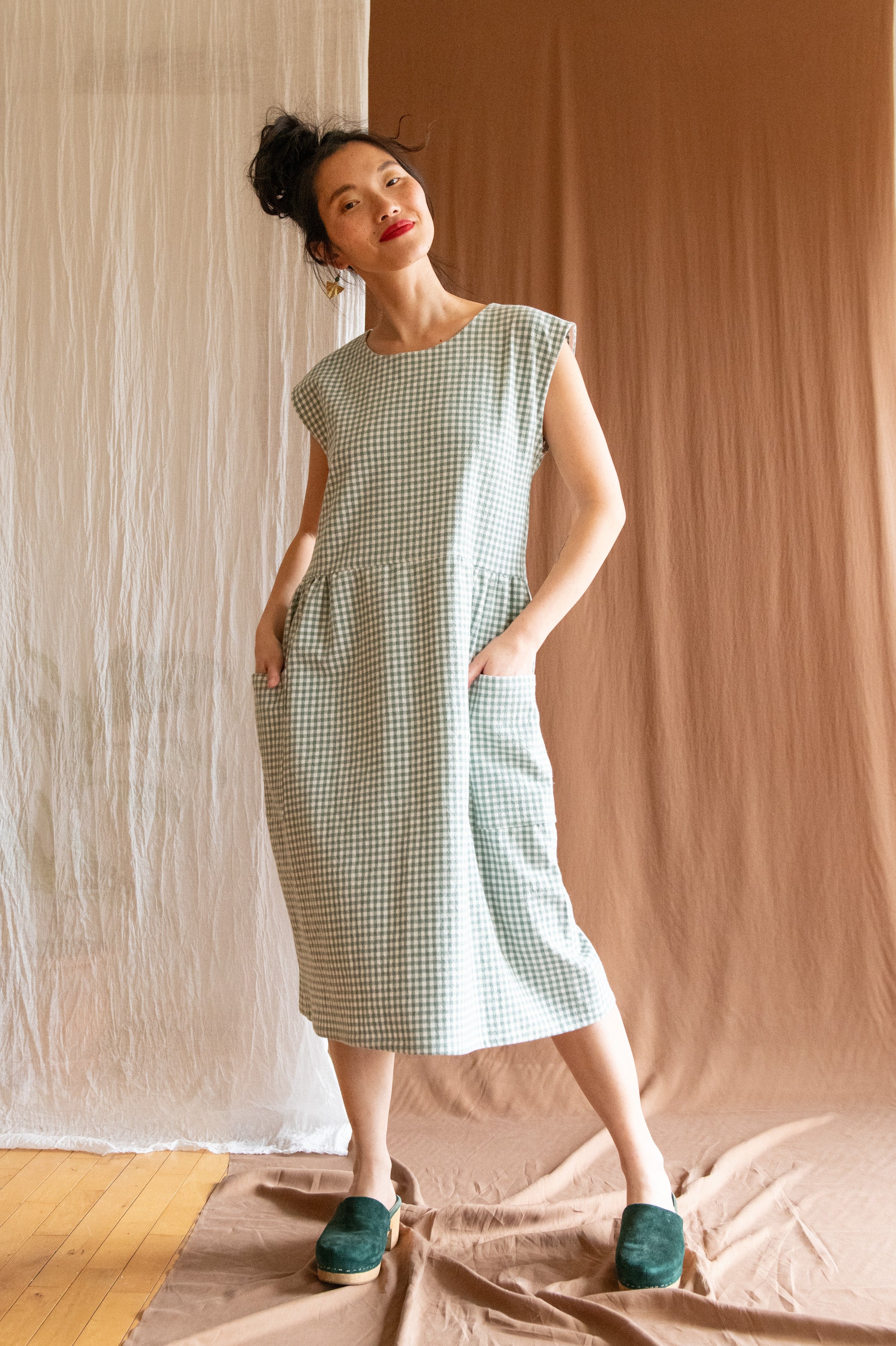 Robe Avellino - Vichy Sauge & Crème coton bio