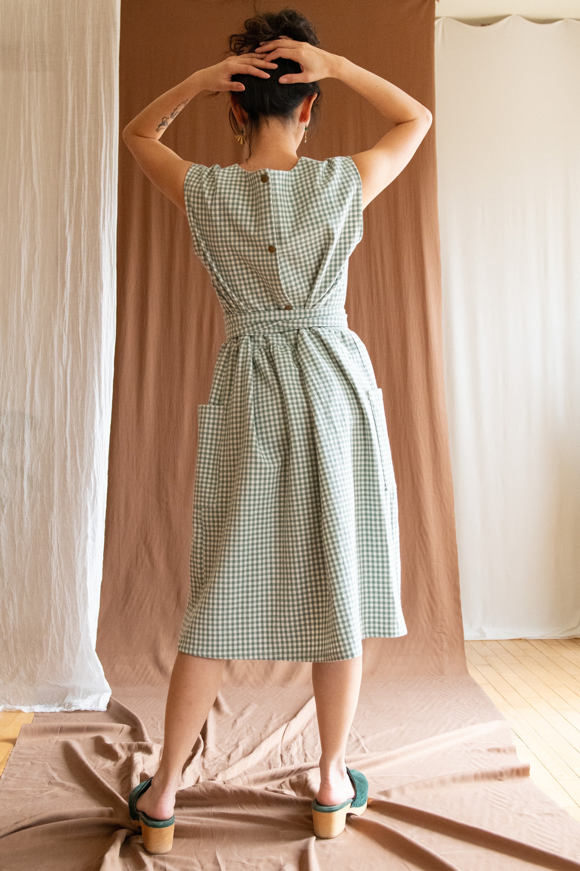 Robe Avellino - Vichy Sauge & Crème coton bio