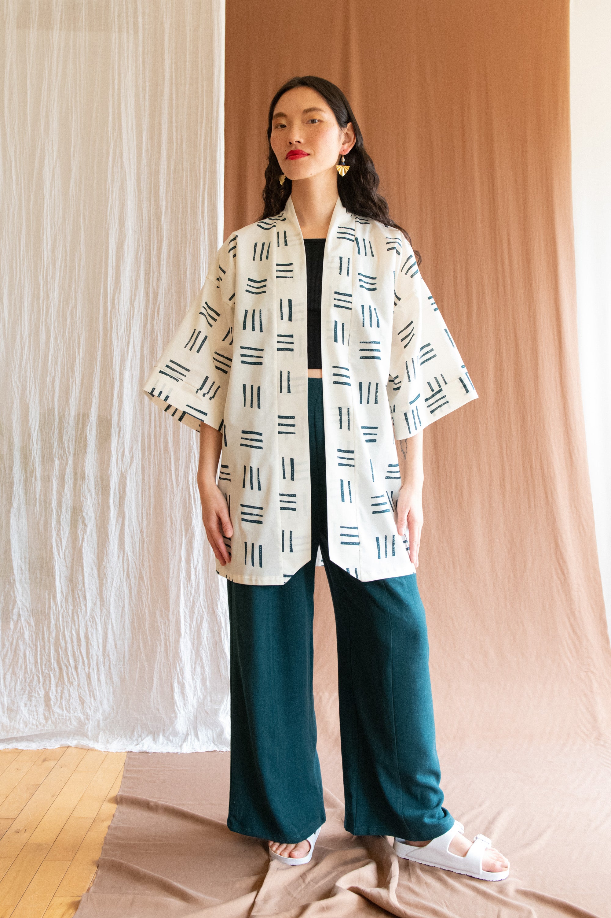 Veste Mirano - Traits crème coton 100 % bio -