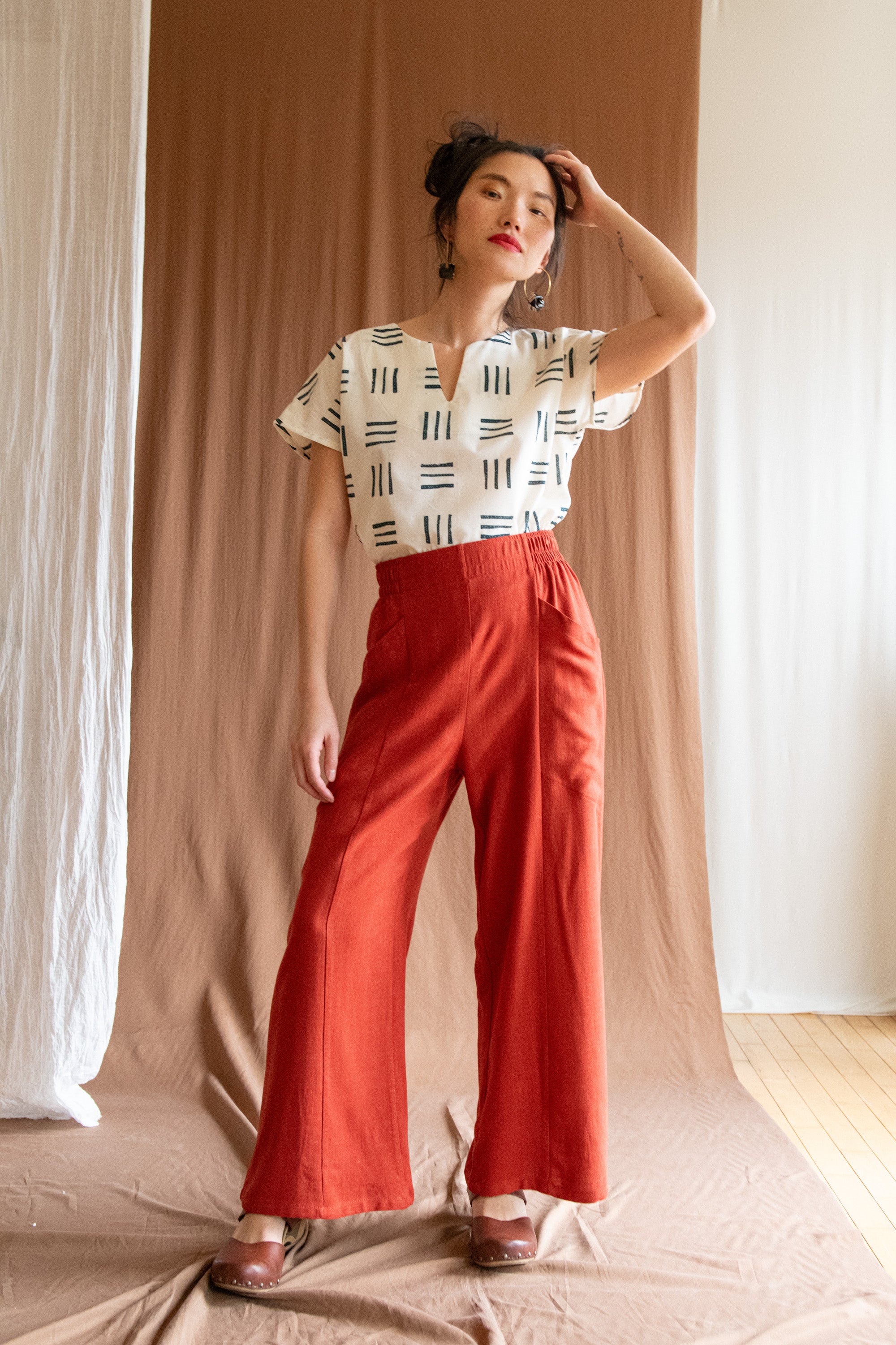 Pantalon Padoua - Lin Cayenne -