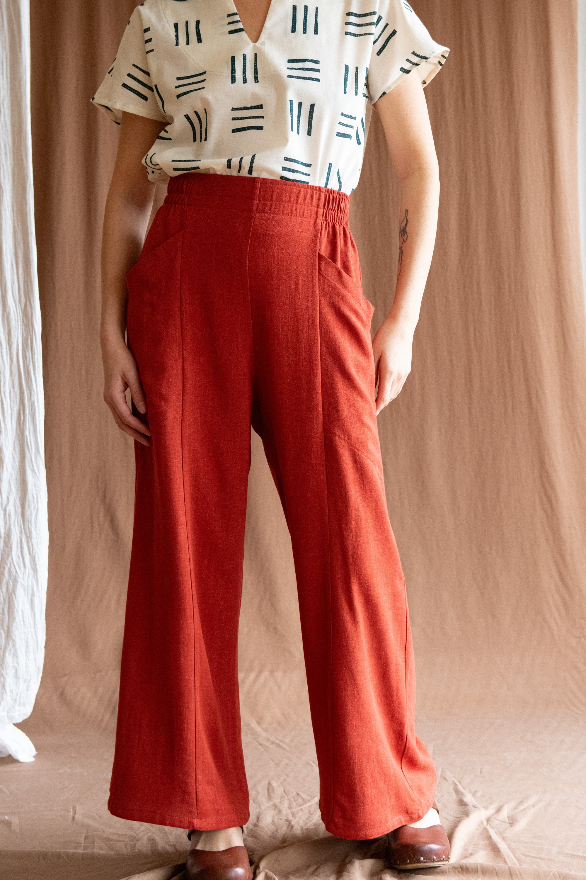 Pantalon Padoua - Lin Cayenne -