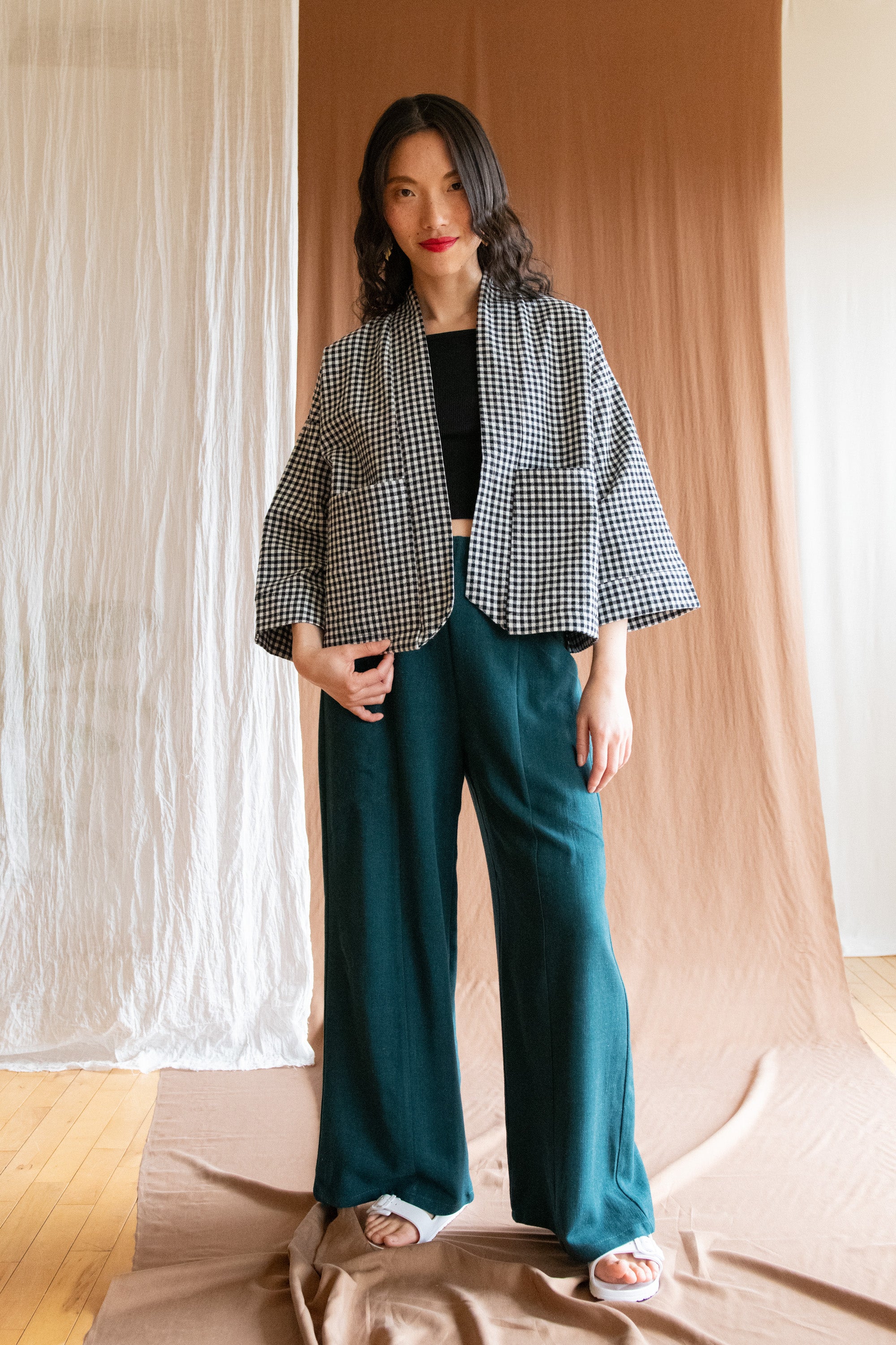 Veste Pisa - Vichy Gingham Noir & Blanc 100% coton bio