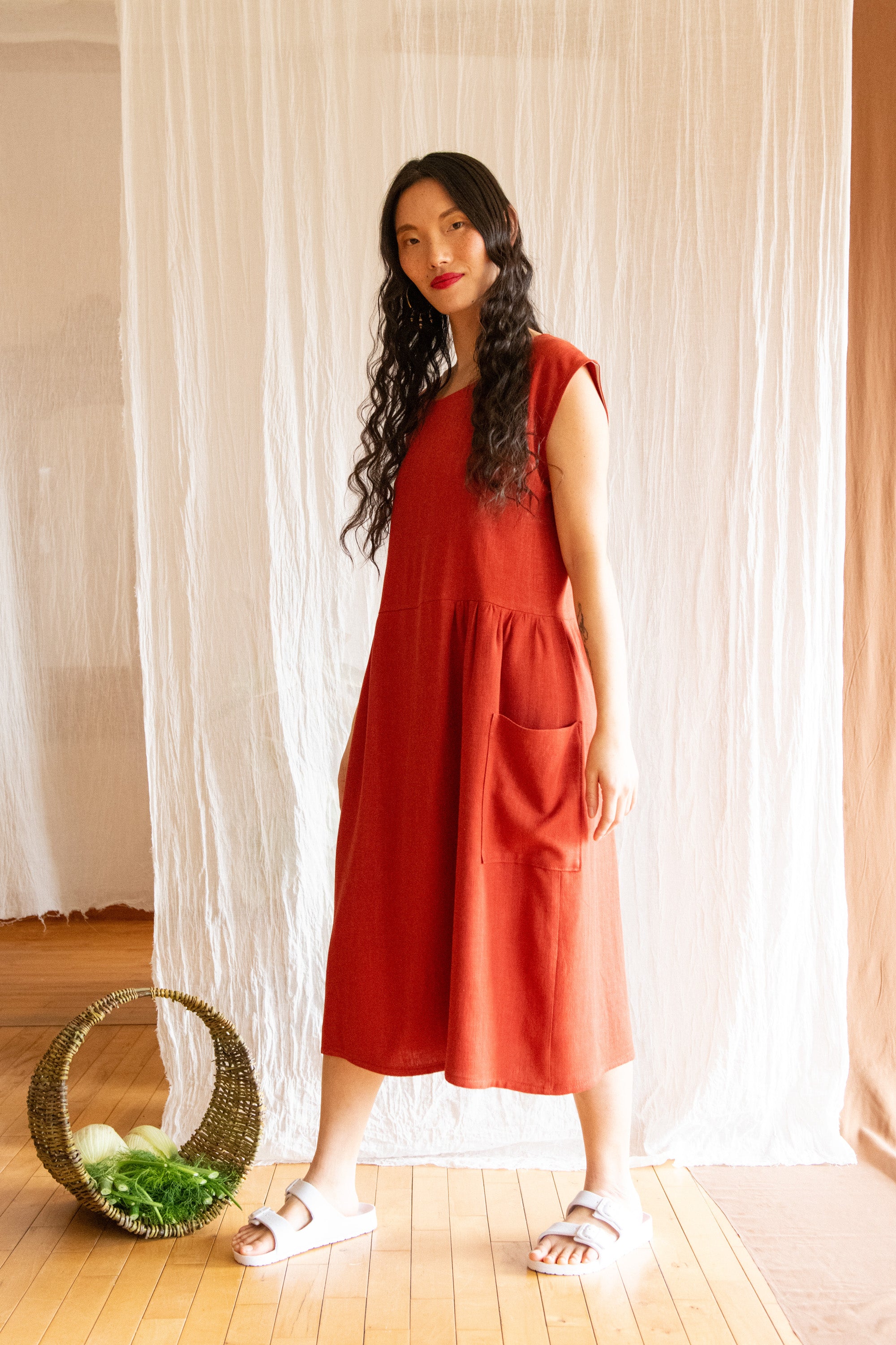 Robe Avellino -lin et viscose Cayenne