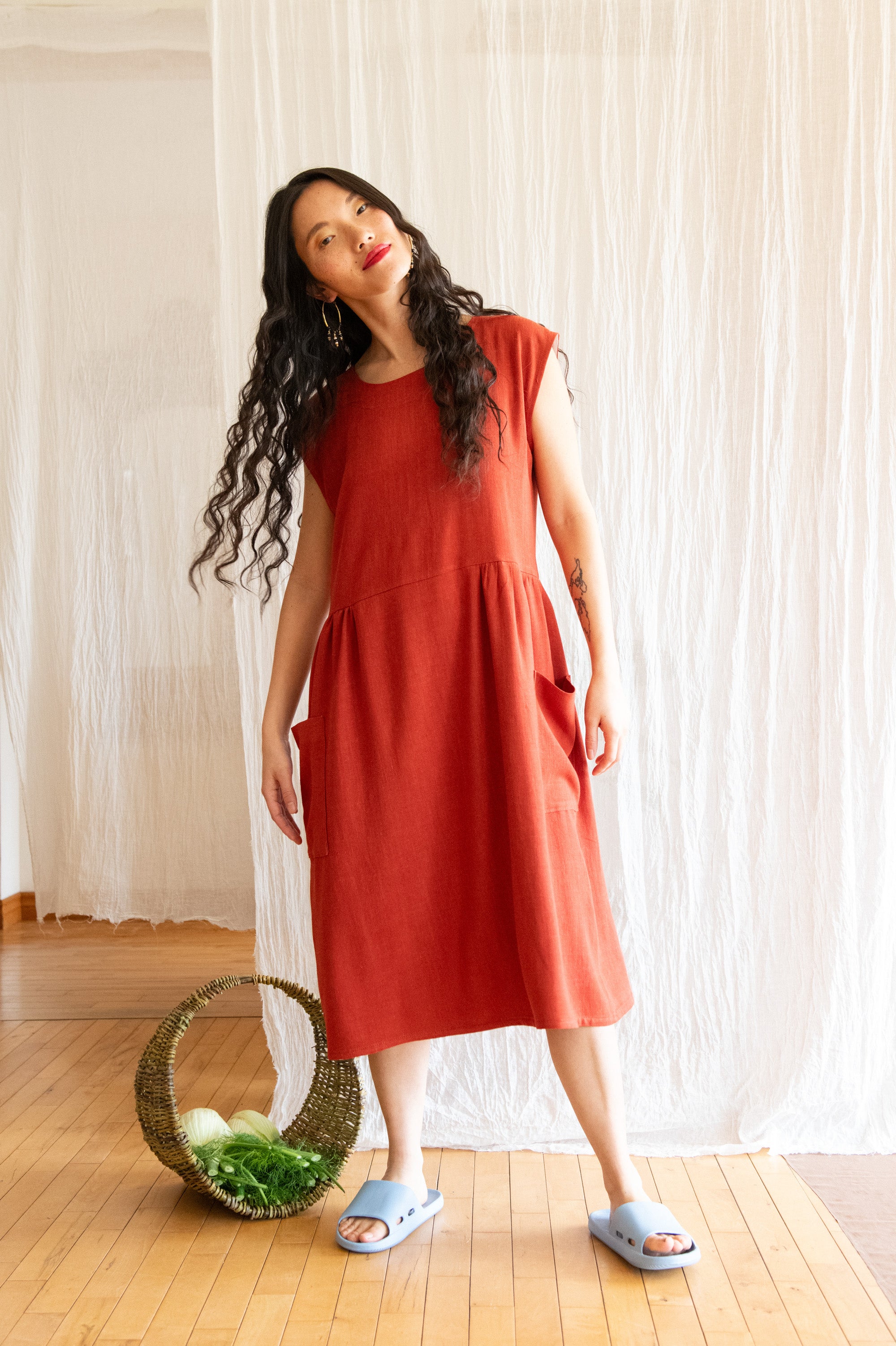 Robe Avellino -lin et viscose Cayenne