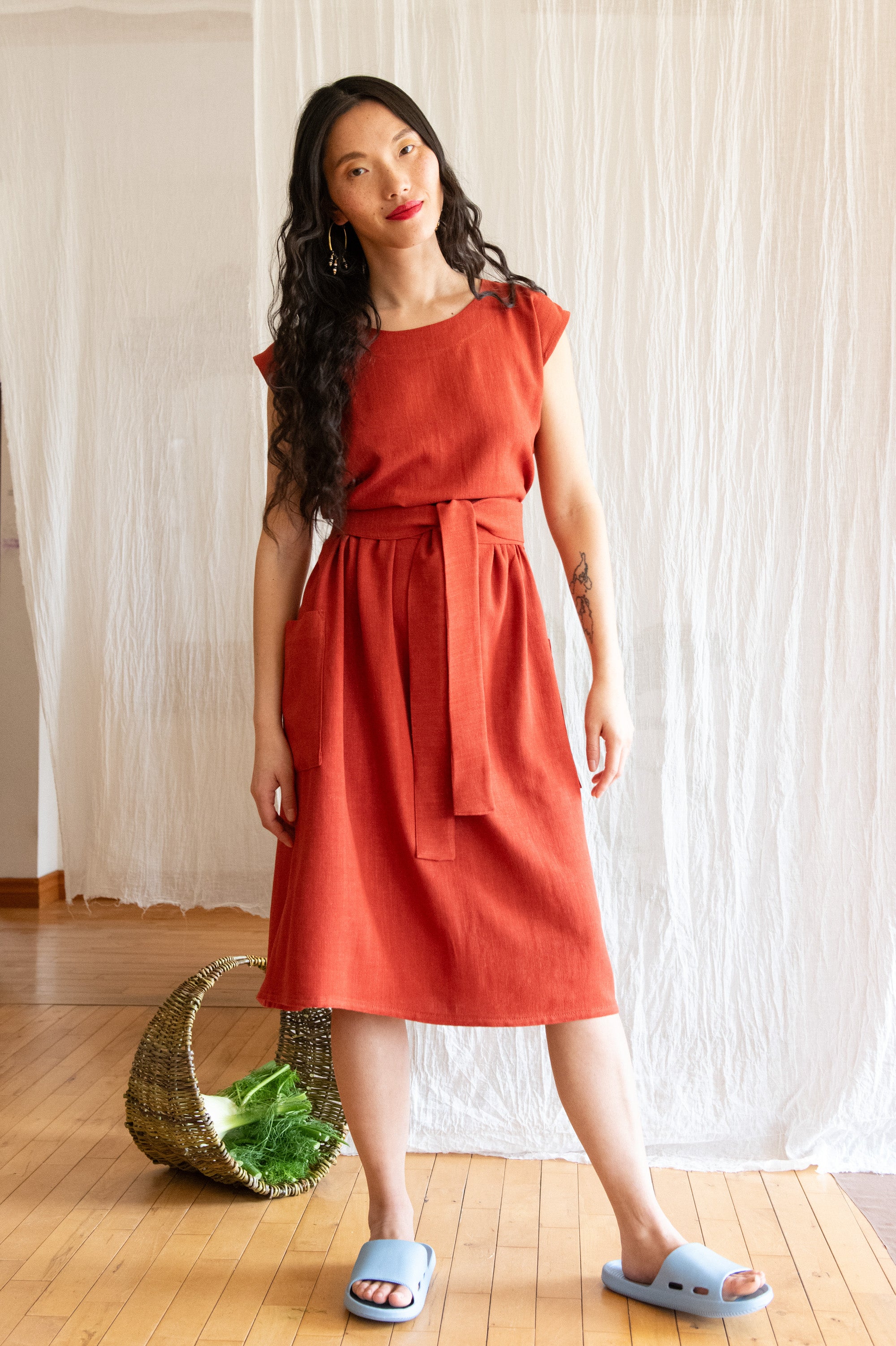Robe Avellino -lin et viscose Cayenne
