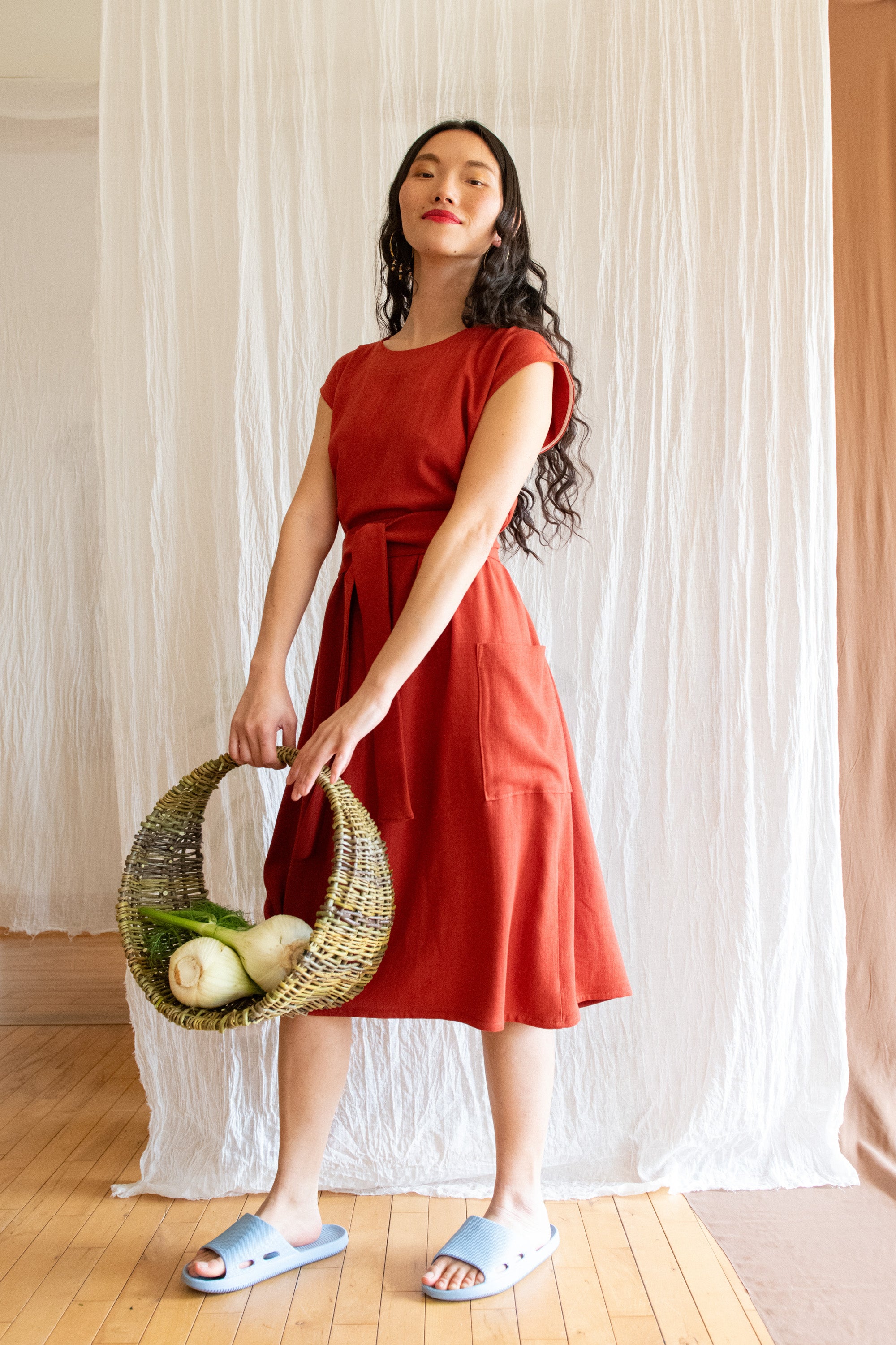 Robe Avellino -lin et viscose Cayenne