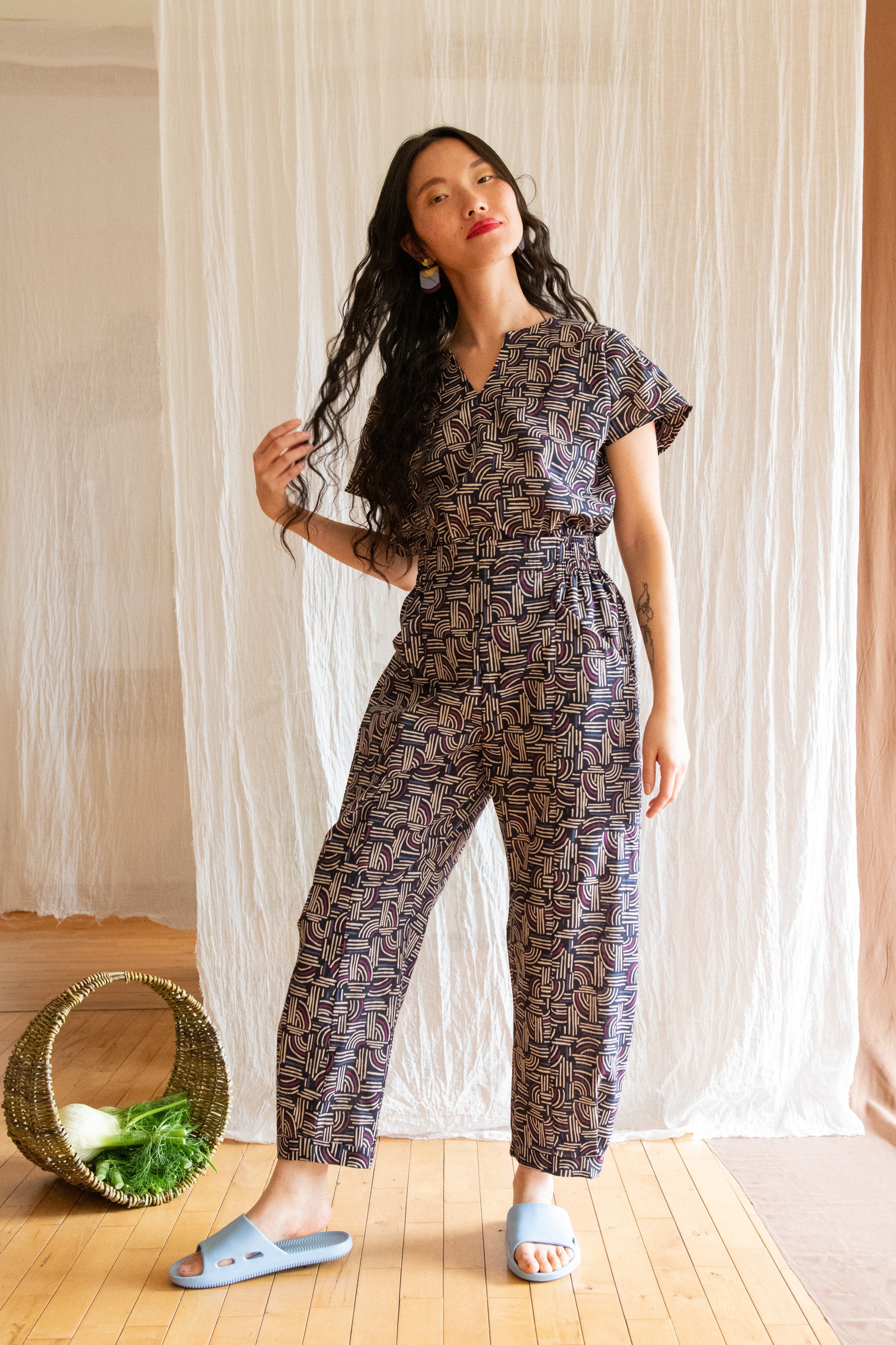 Pantalon Sienna - Vannerie nuit coton bio -