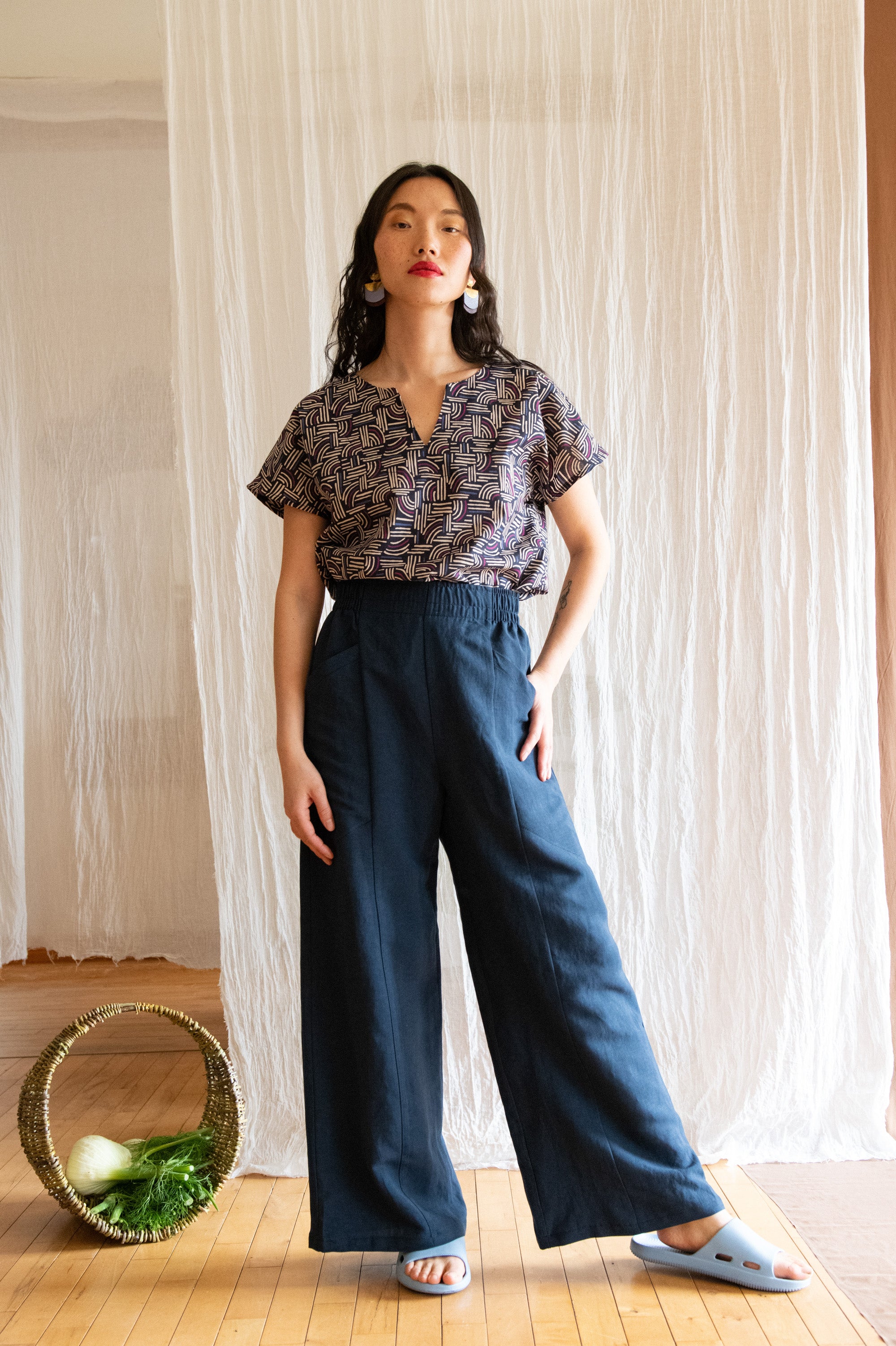 Pantalon Padoua - Lin Indigo