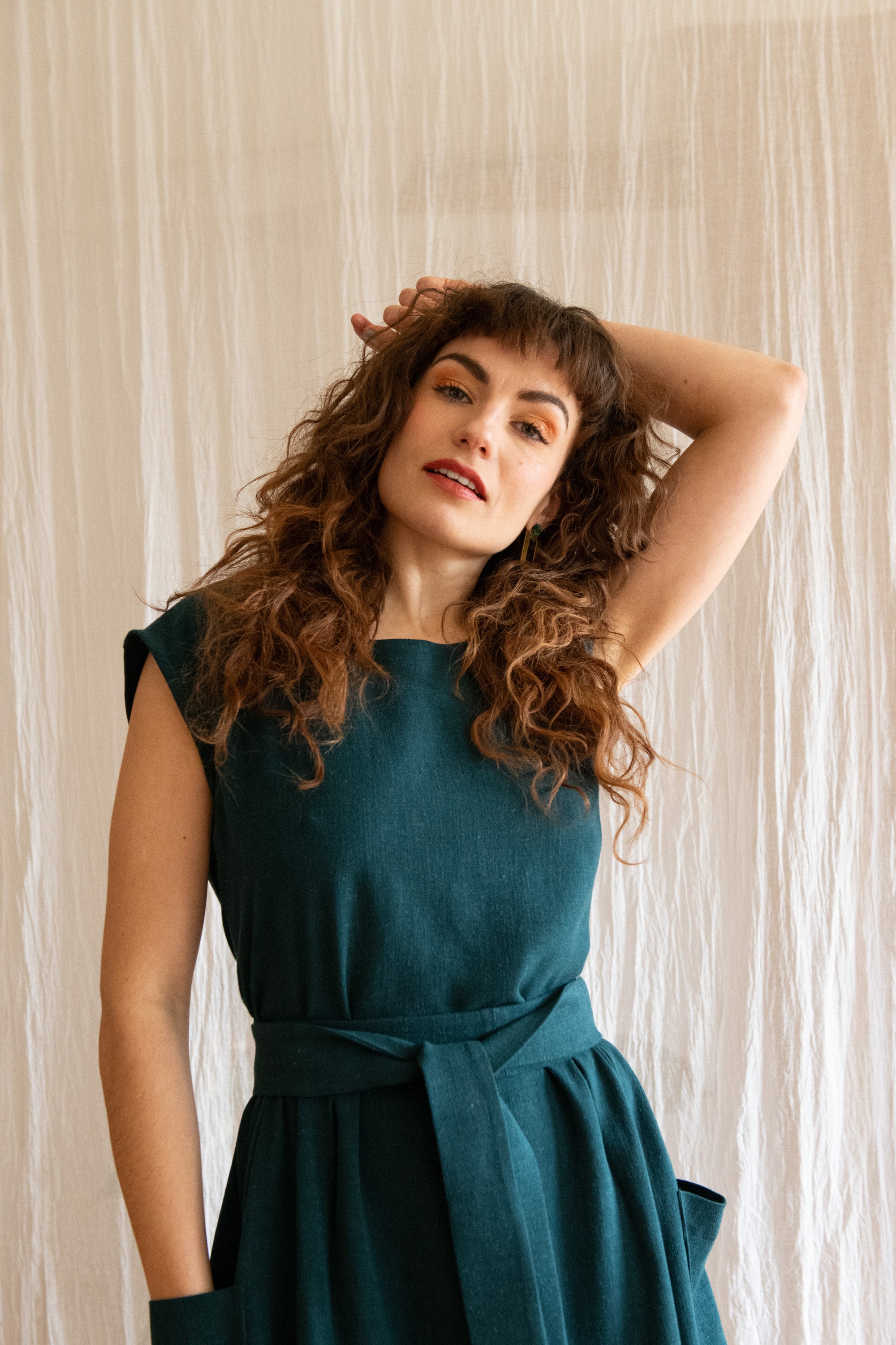 Robe Avellino - Lin et viscose forêt
