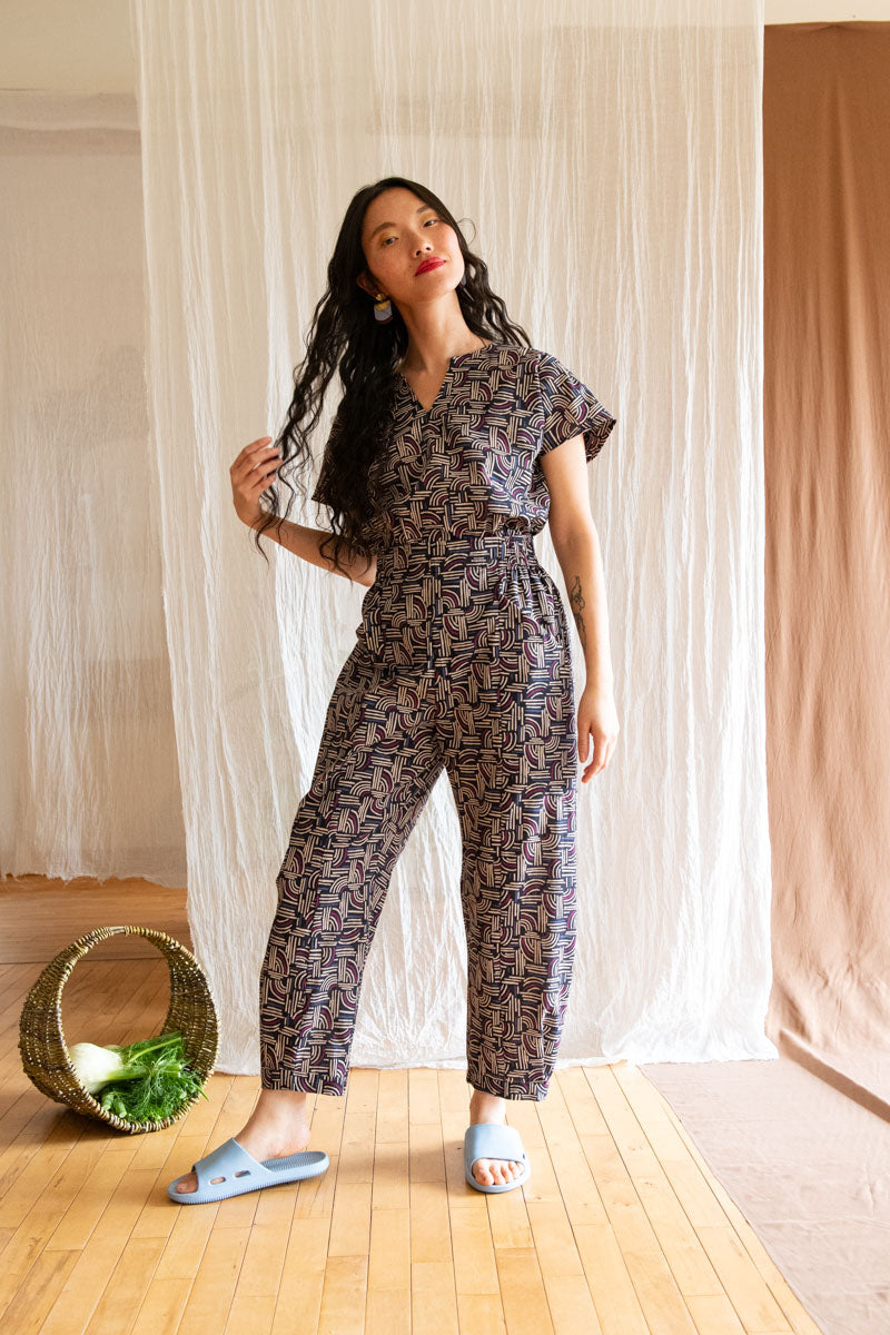 Pantalon Sienna - Vannerie nuit coton bio -