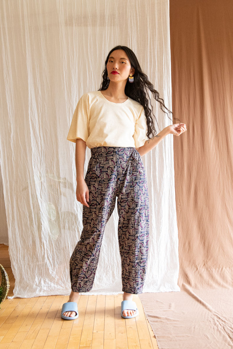 Pantalon Sienna - Vannerie nuit coton bio -