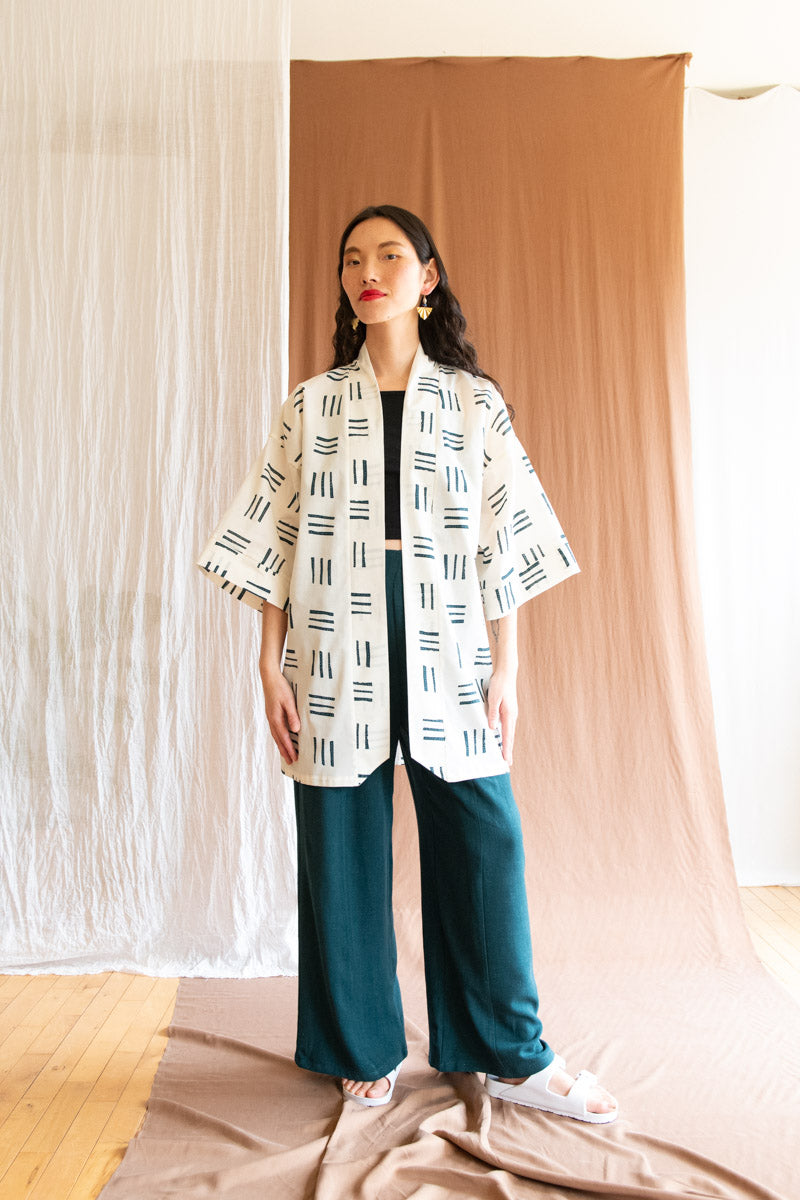Veste Mirano - Traits crème coton 100 % bio -