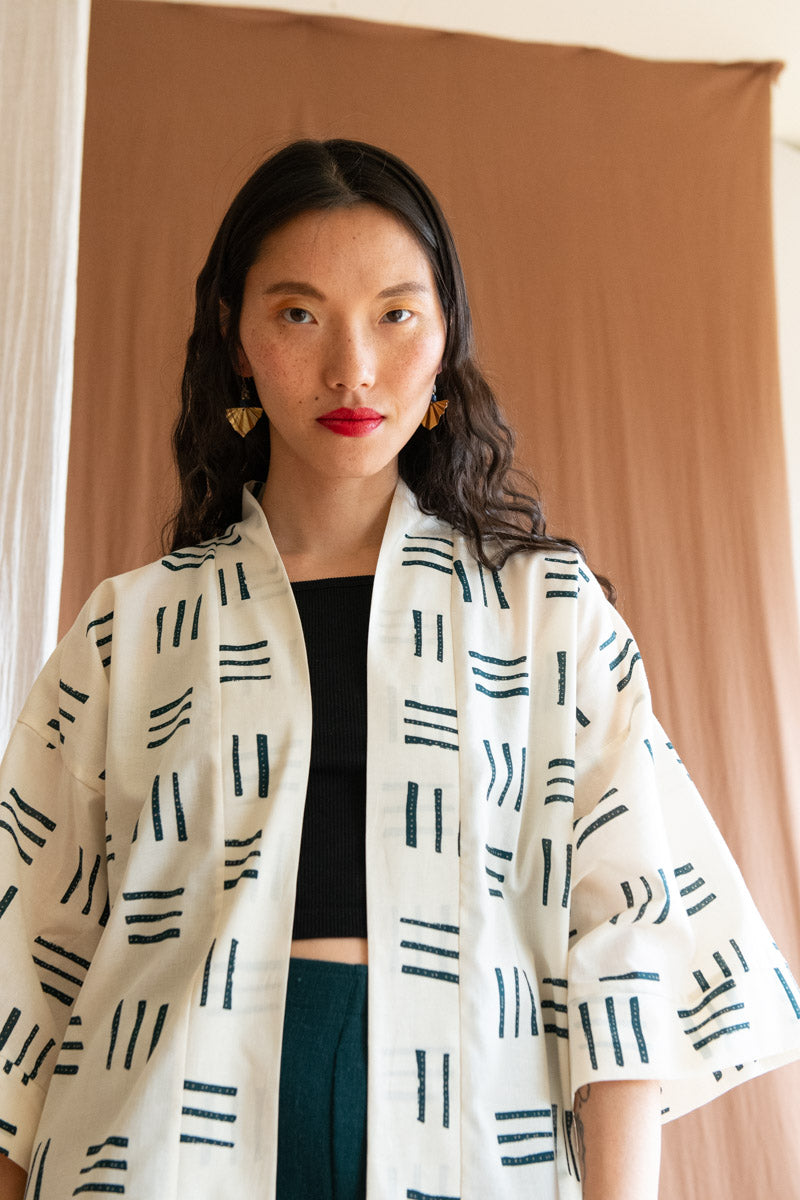 Veste Mirano - Traits crème coton 100 % bio -